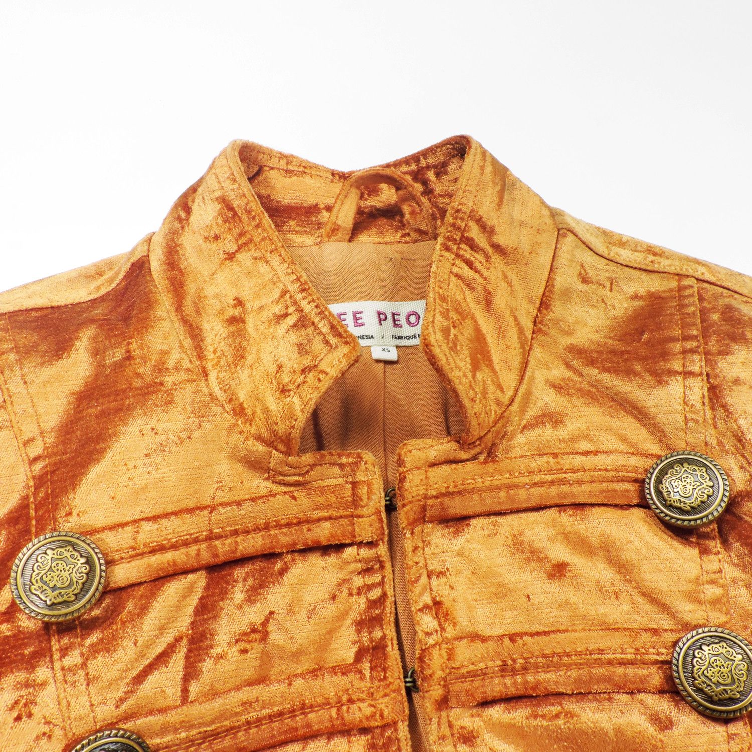 Free People FREE PEOPLE NAPOLEON VELVET MILITARY JACKET BLAZER Size XS / US 0-2 / IT 36-38 - 8 Thumbnail