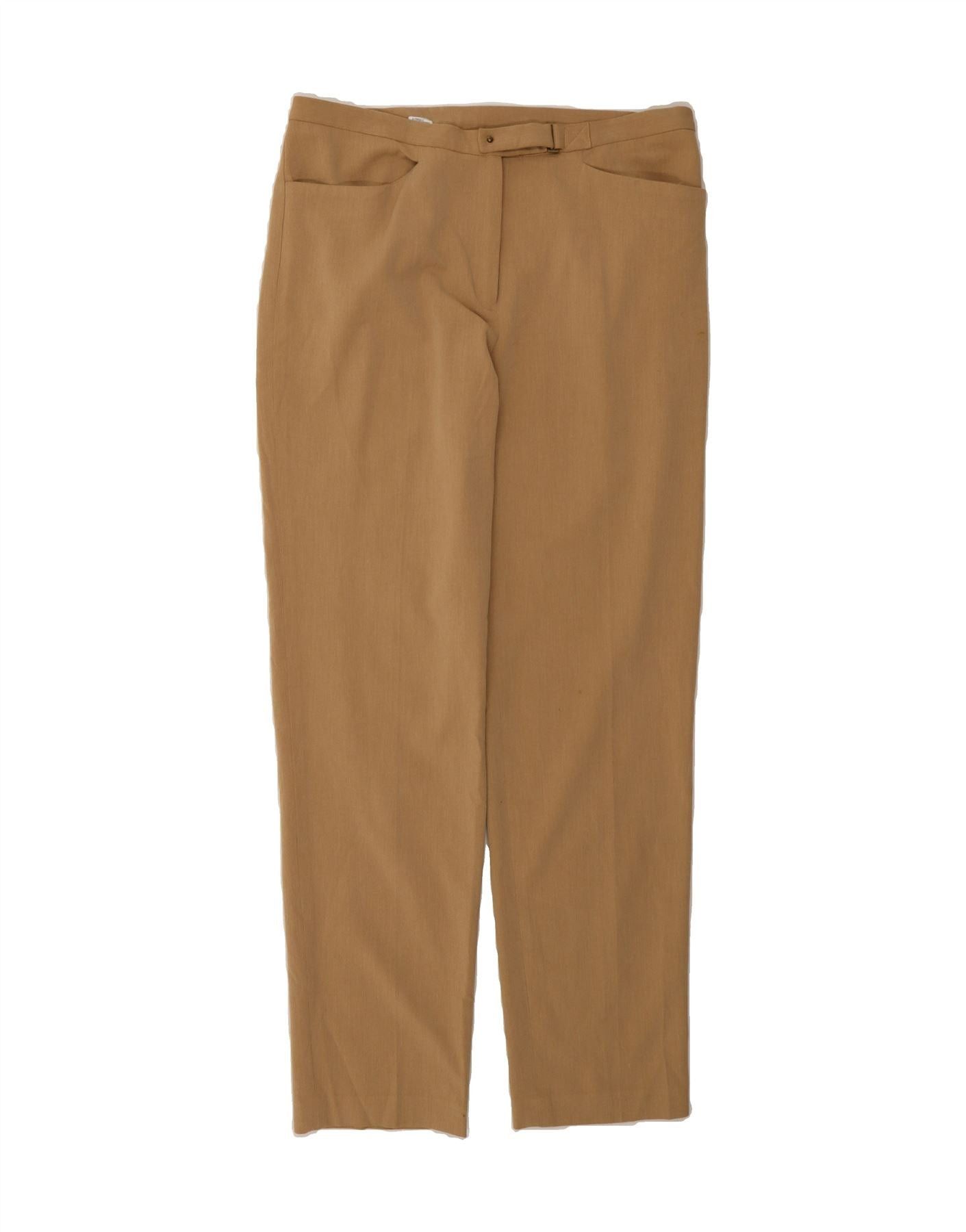 Ralph Lauren Womens Straight Suit Trousers US 12 Large W33 L31 Brown Size 30" / US 8 / IT 44 - 1 Thumbnail