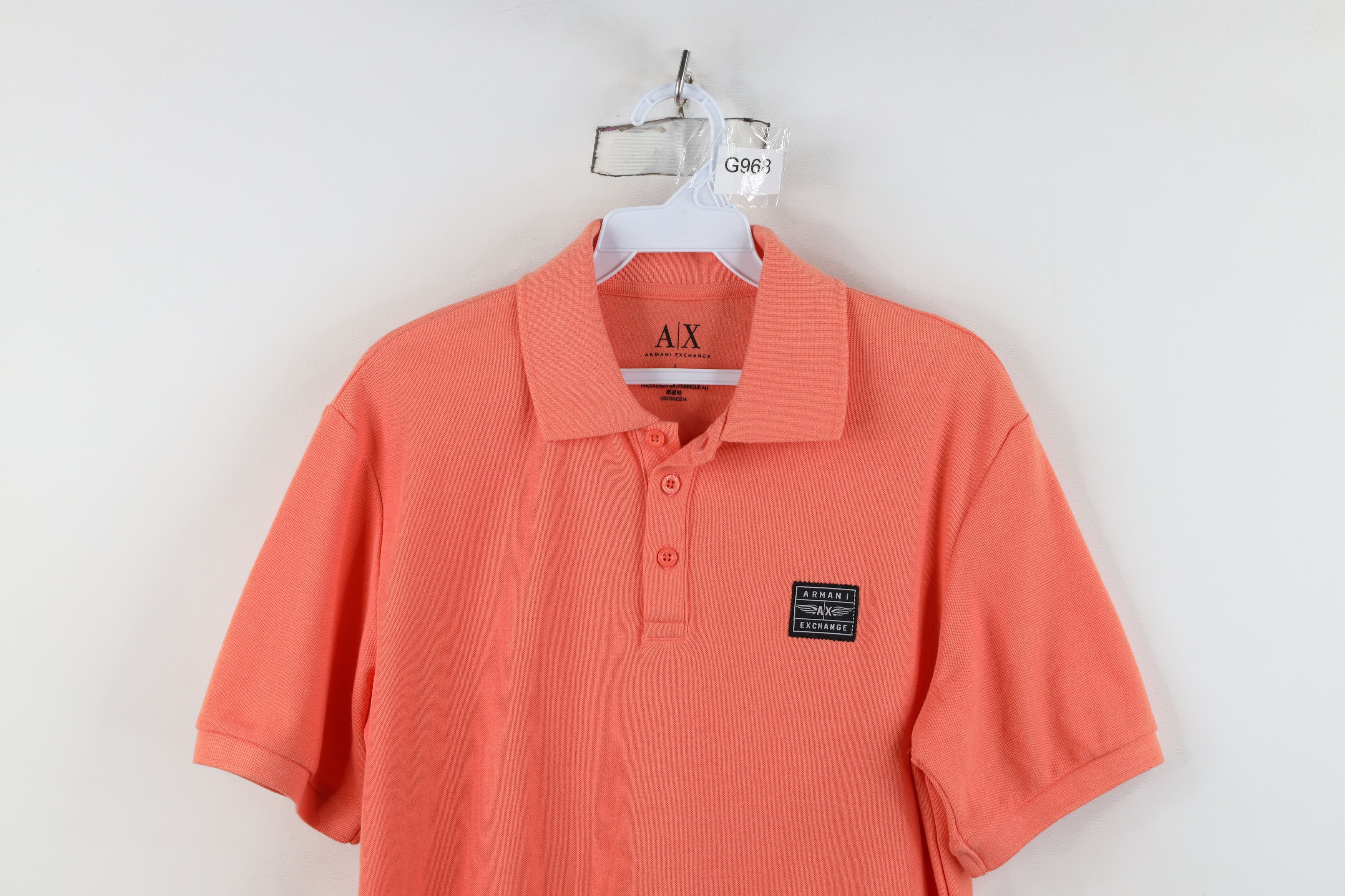 Armani Exchange Armani Exchange Box Logo Soft Cotton Collared Polo Salmon Size US L / EU 52-54 / 3 - 2 Thumbnail