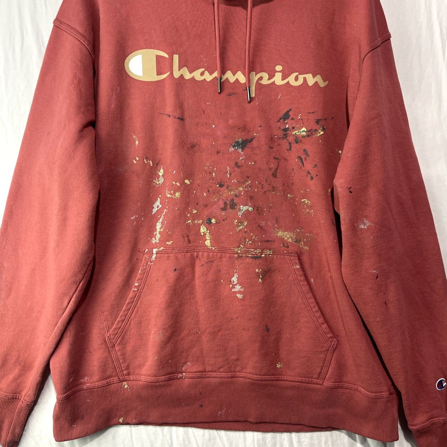 Champion Champion Hoodie Mens XL Red Sweatshirt Fleece Long Sleeve Logo Sweater Fleece Size US XL / EU 56 / 4 - 2 Thumbnail