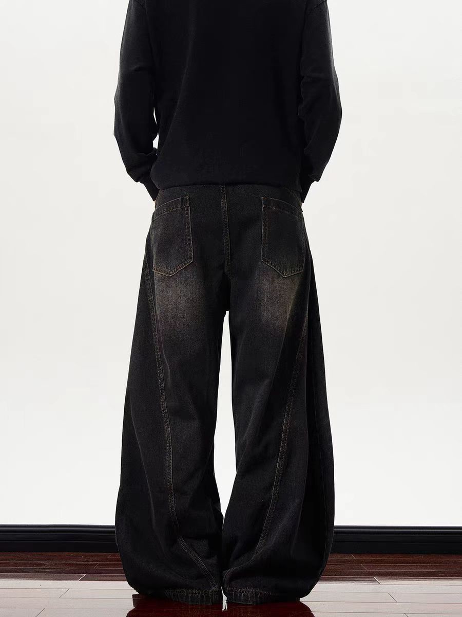 Japanese Brand × Jean Vintage cat whisker high street distressed scimitar jeans Size US 34 / EU 50 - 4 Thumbnail