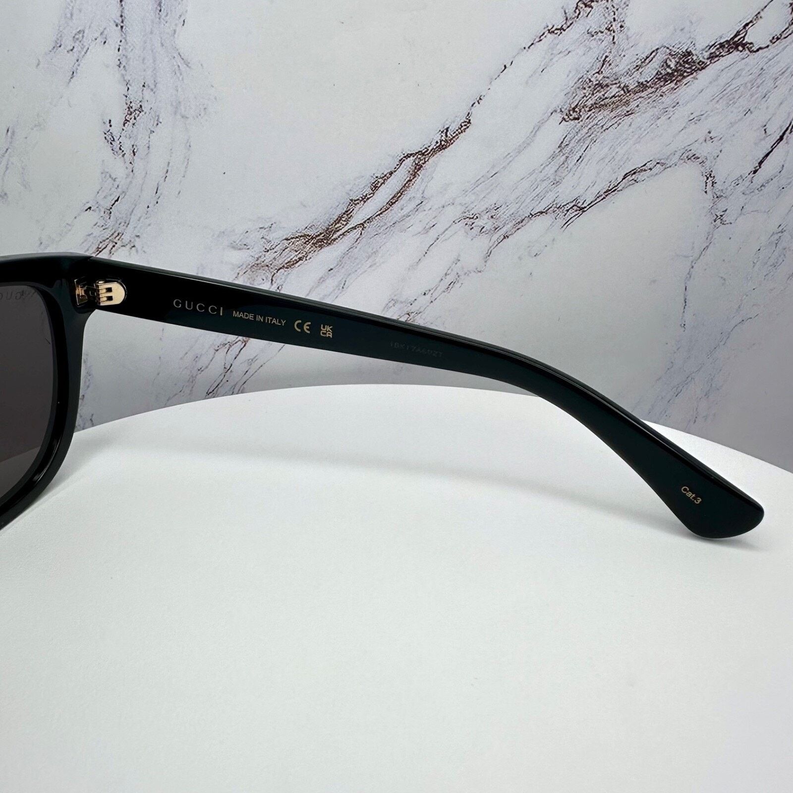 Gucci New GUCCI Sunglasses 2025 Collection Black 55mm Round Size ONE SIZE - 24 Thumbnail