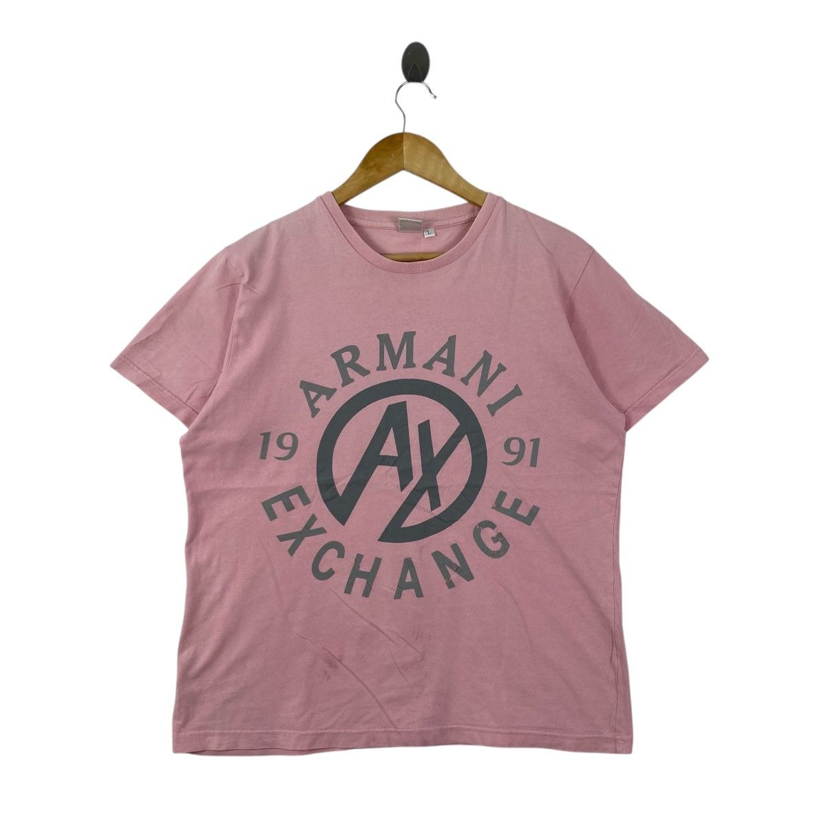 Armani Exchange Armani Exchange Vintage Pink Big Logo Graphic Tee L Size L / US 10 / IT 46 - 1 Thumbnail