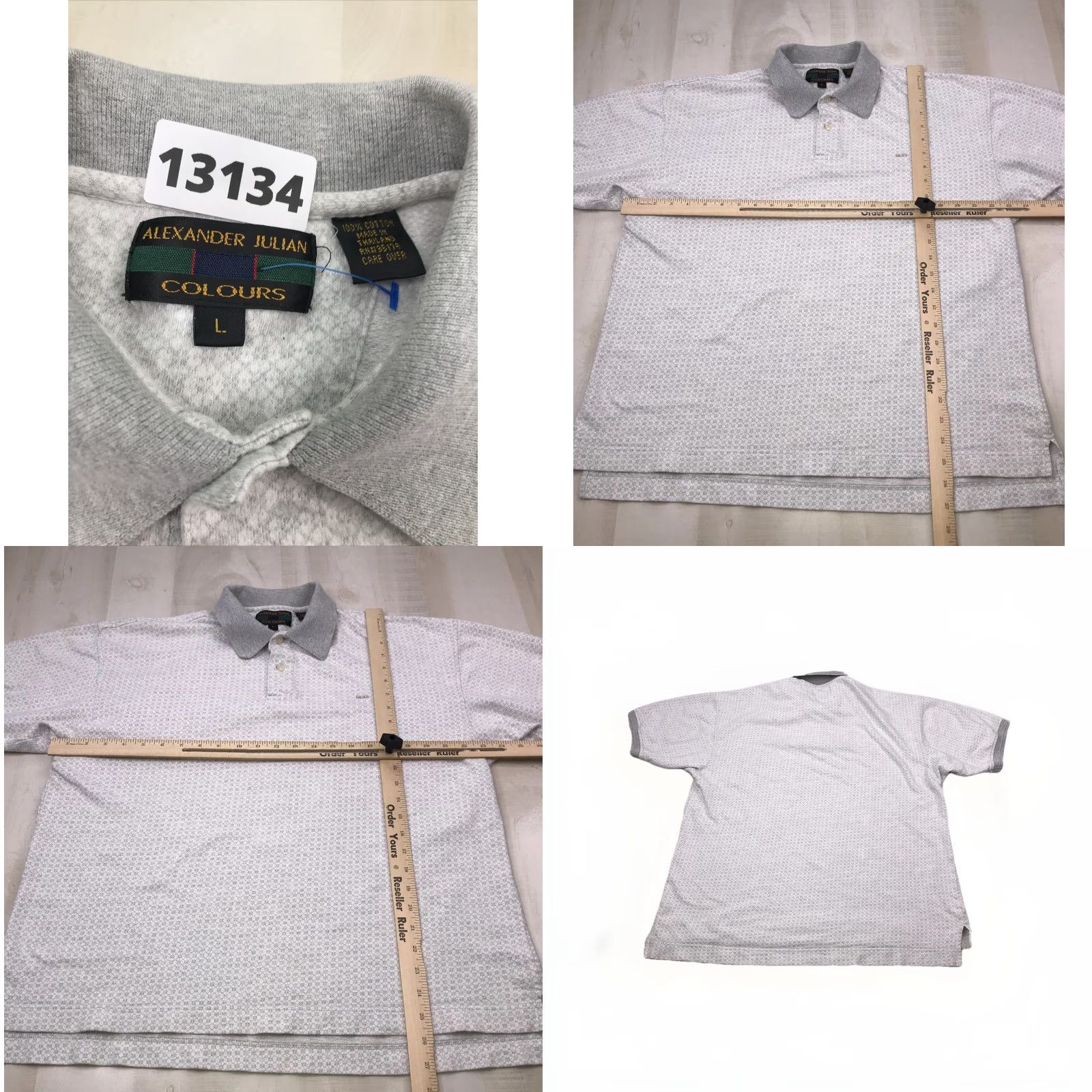 Alexander Julian VINTAGE Alexander Julian Colours Polo Shirt Gray Cotton Mens L Short Sleeve Collared 90s Golf Walking Shirt Mens Size US L / EU 52-54 / 3 - 8 Thumbnail