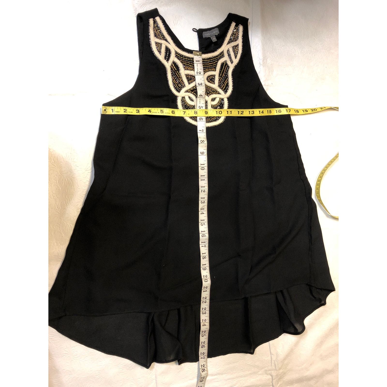 Vince Camuto Women's Vince Camuto Black Beaded Sleeveless Top XS Size XS / US 0-2 / IT 36-38 - 7 Thumbnail