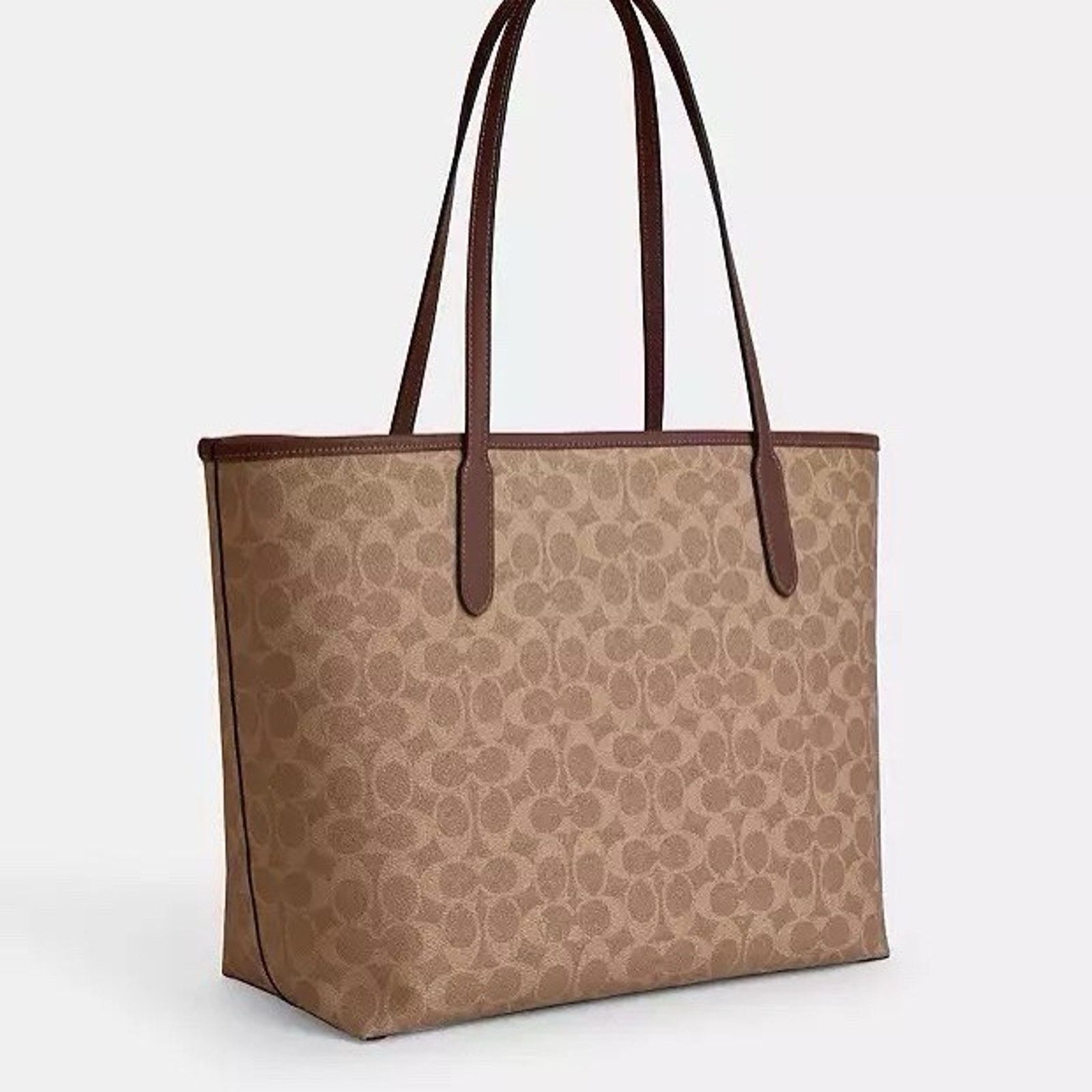 Coach NWT COACH City Tote In Signature Canvas Gold/Tan/Brown CV976 Size ONE SIZE - 9 Thumbnail