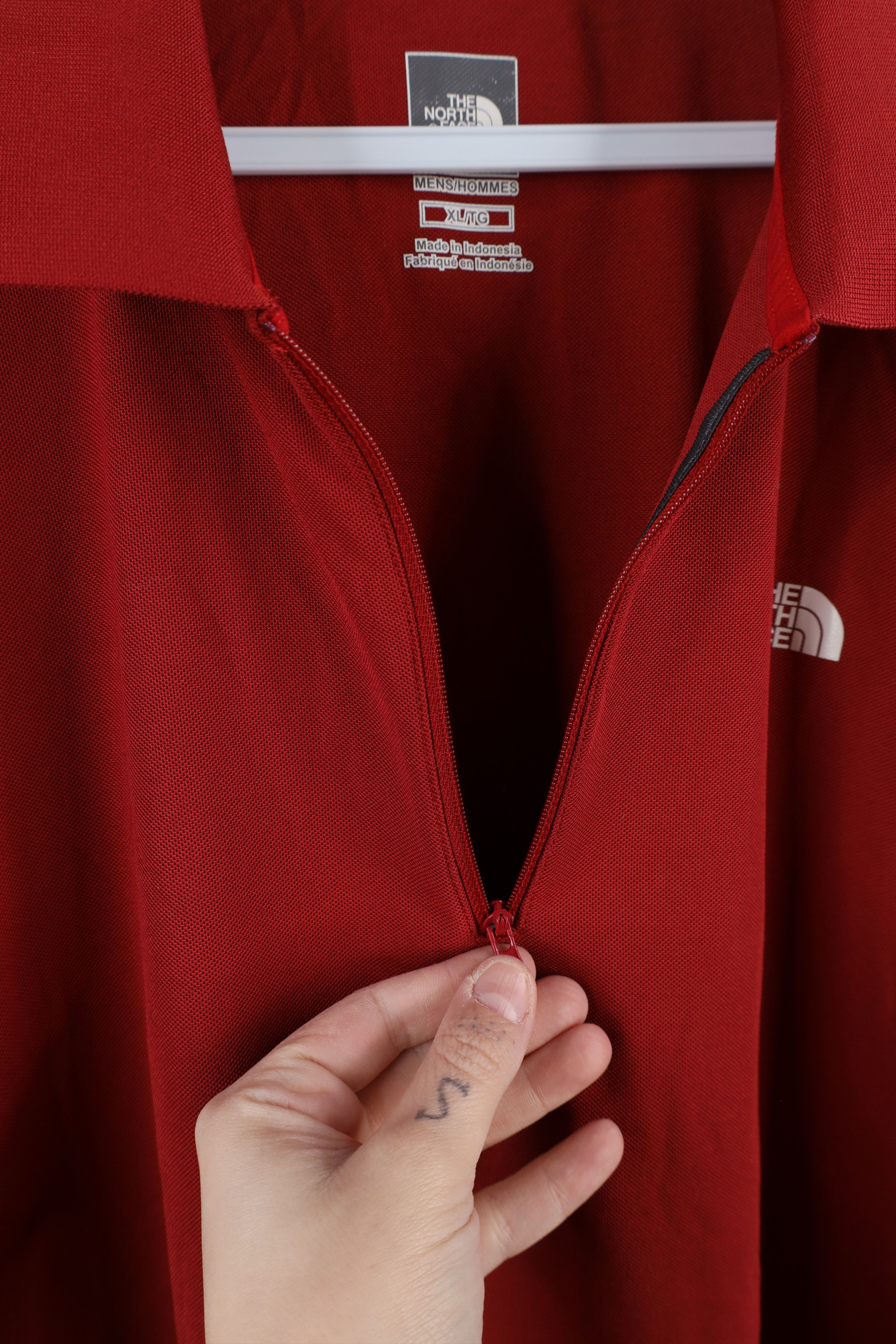 The North Face × Vintage Vintage The North Face Half Zip Collared Polo Shirt Red Size US XL / EU 56 / 4 - 5 Thumbnail