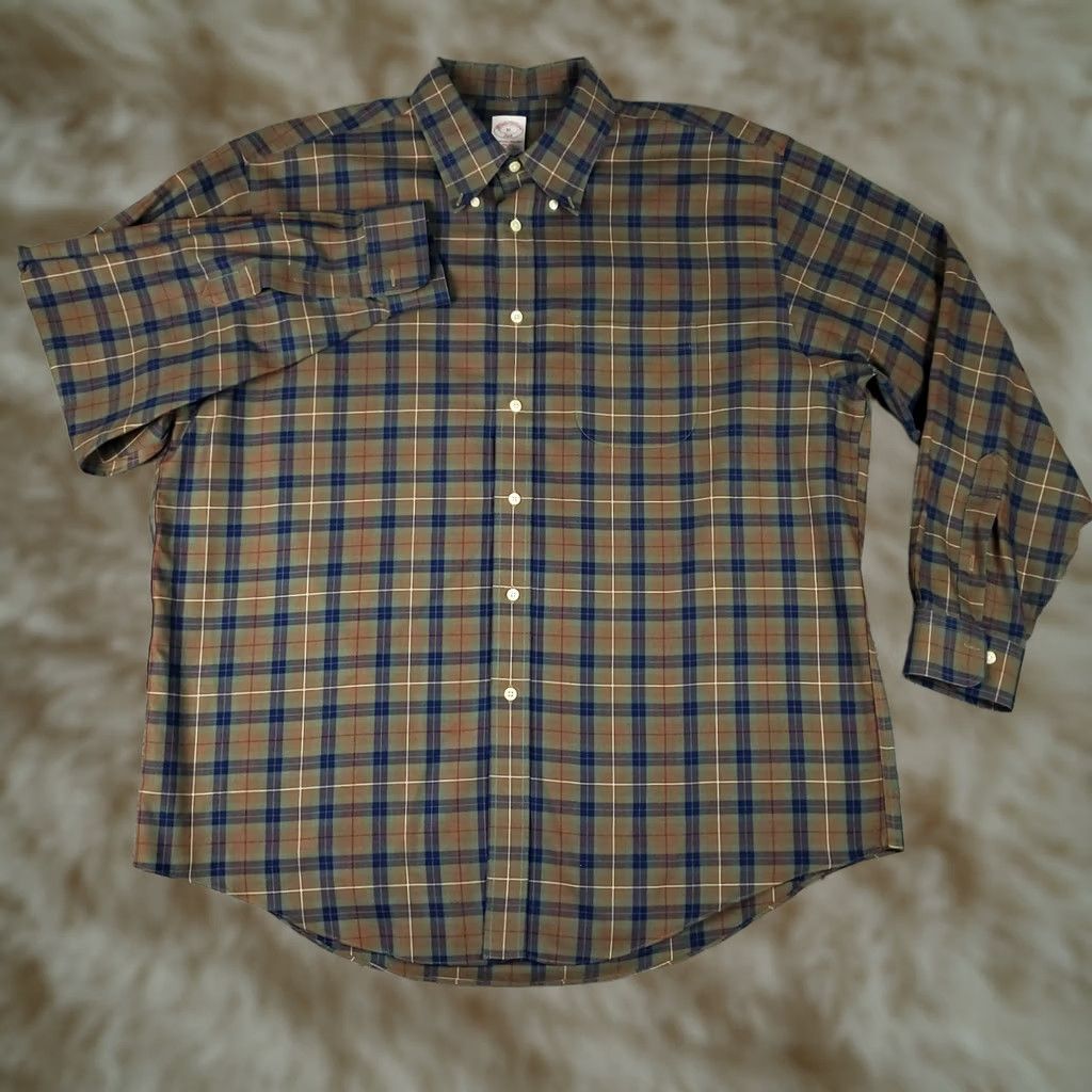 Brooks Brothers Brooks Brothers Shirt Mens XL Brown Plaid Button-Up Long Sleeve Vintage? No Size US XL / EU 56 / 4 - 1 Thumbnail