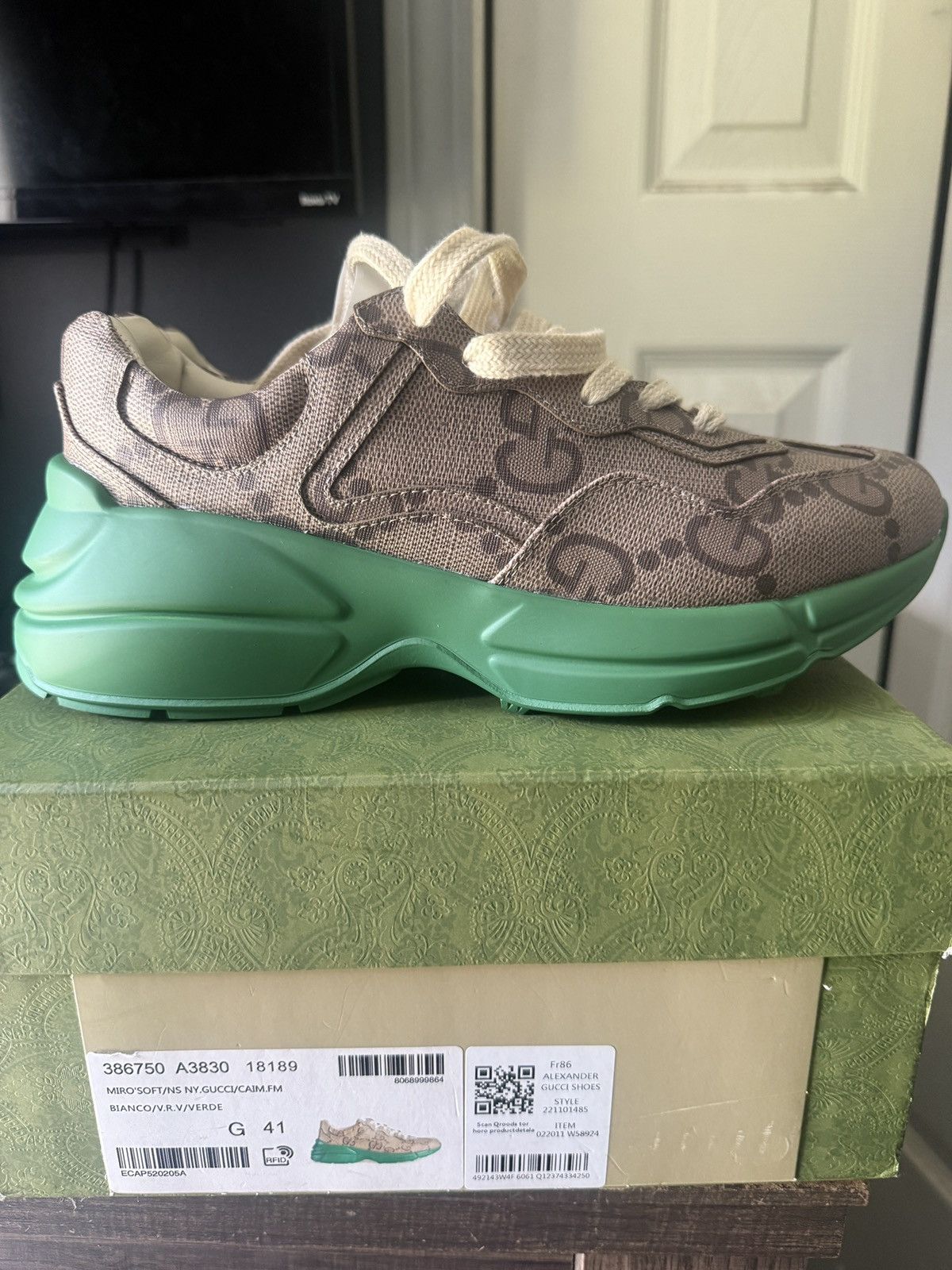 Gucci Gucci Rython 100 Green Size US 8 / EU 41 - 3 Thumbnail