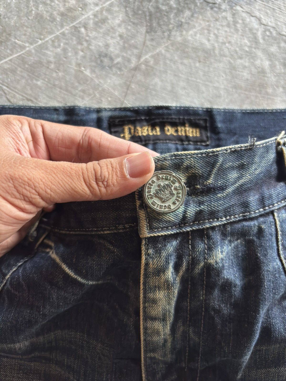 Hysteric Glamour PASTA DENIM rusty mud fade wash distressed japanese punk Size US 35 - 3 Thumbnail
