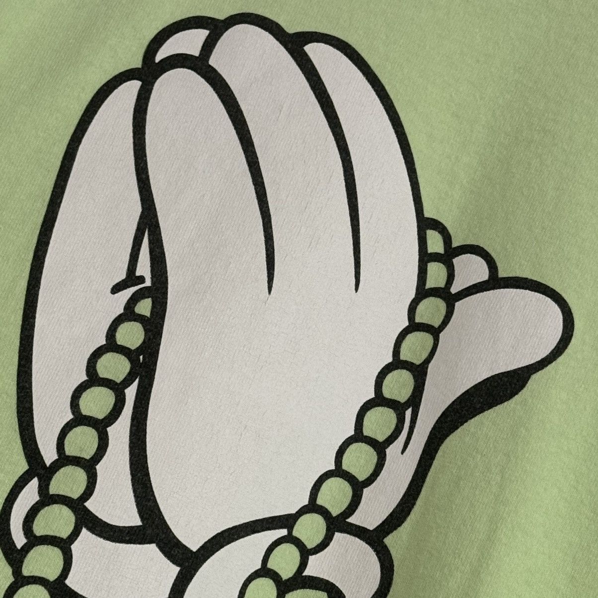 Supreme 2006 Supreme Mickey Prayer Hands Rosary Tee Lime Size US M / EU 48-50 / 2 - 5 Thumbnail