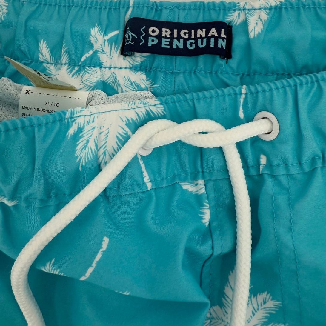 Original Penguin NWT Original Penguin Lined Swim Trunk Short Blue Atoll Palm Size US 34 / EU 50 - 11 Thumbnail