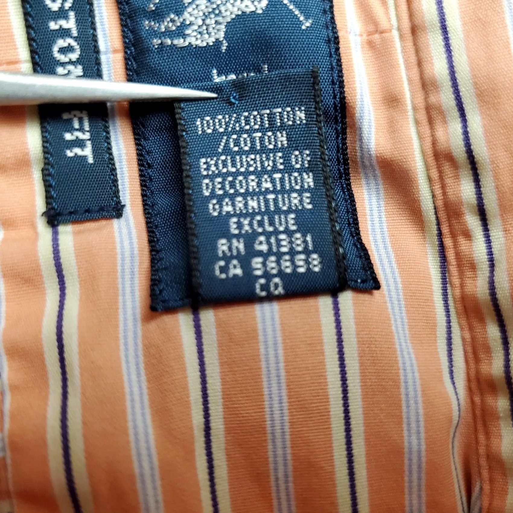 Ralph Lauren Ralph Lauren Shirt Men 16.5 Salmon Striped Classic Fit Long Sleeve Pony Casual Size US XL / EU 56 / 4 - 5 Thumbnail