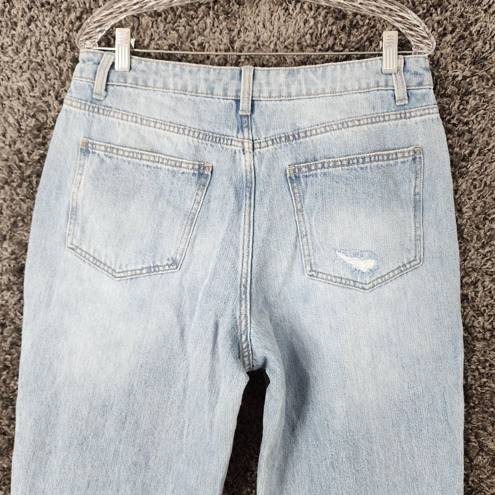 Vintage NO BOUNDARIES Women’s Super High Rise Slim Straight Distressed Blue Jeans Size 13 Size 34" / US 12 / IT 48 - 8 Thumbnail