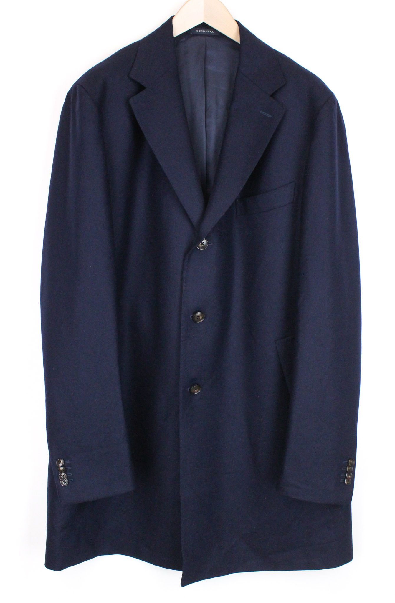 image of Suitsupply Vicenza Uk52L Navy Blue Woolcoat 66987, Men's (Size 2XL)