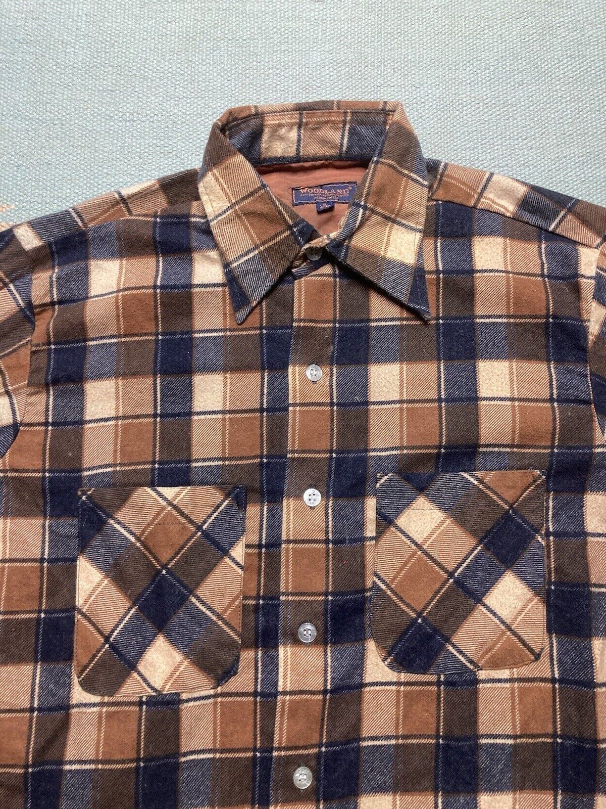 Vintage VTG 80s flannel shirt woodland plaid cotton blend NOS medium Size US M / EU 48-50 / 2 - 2 Thumbnail