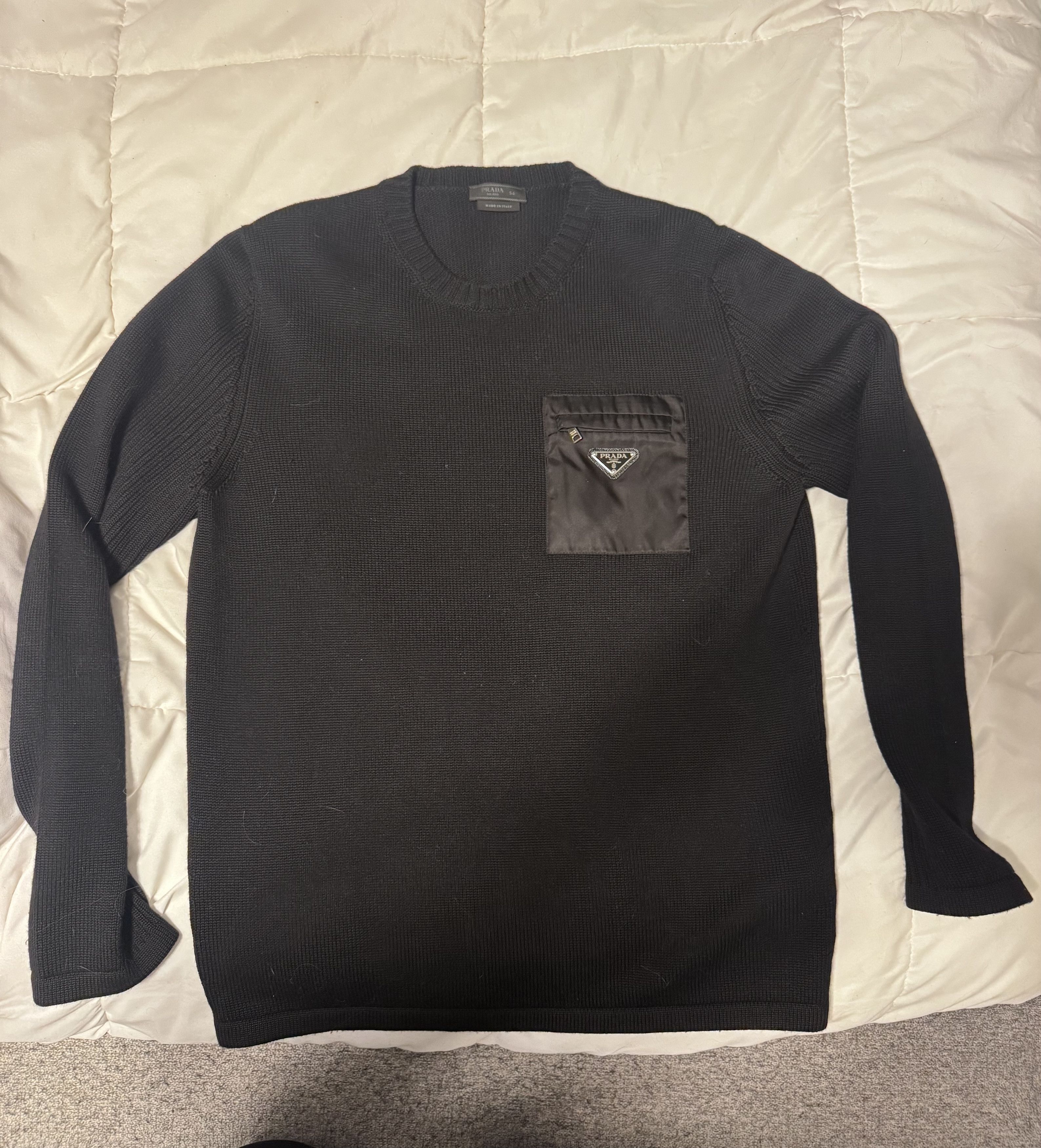 Prada Prada Men's Patch-Pocket Virgin Wool Jumper Size US L / EU 52-54 / 3 - 1 Thumbnail