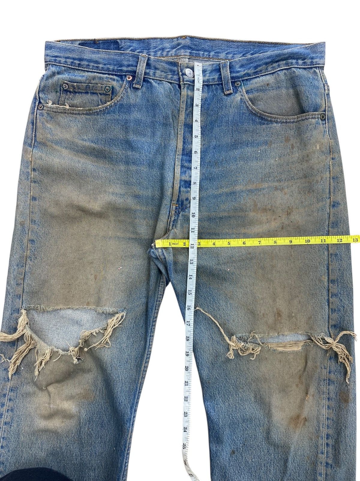 Levi's Levi’s 501 90’s Mud Wash Ripped Jeans Size US 34 / EU 50 - 9 Thumbnail