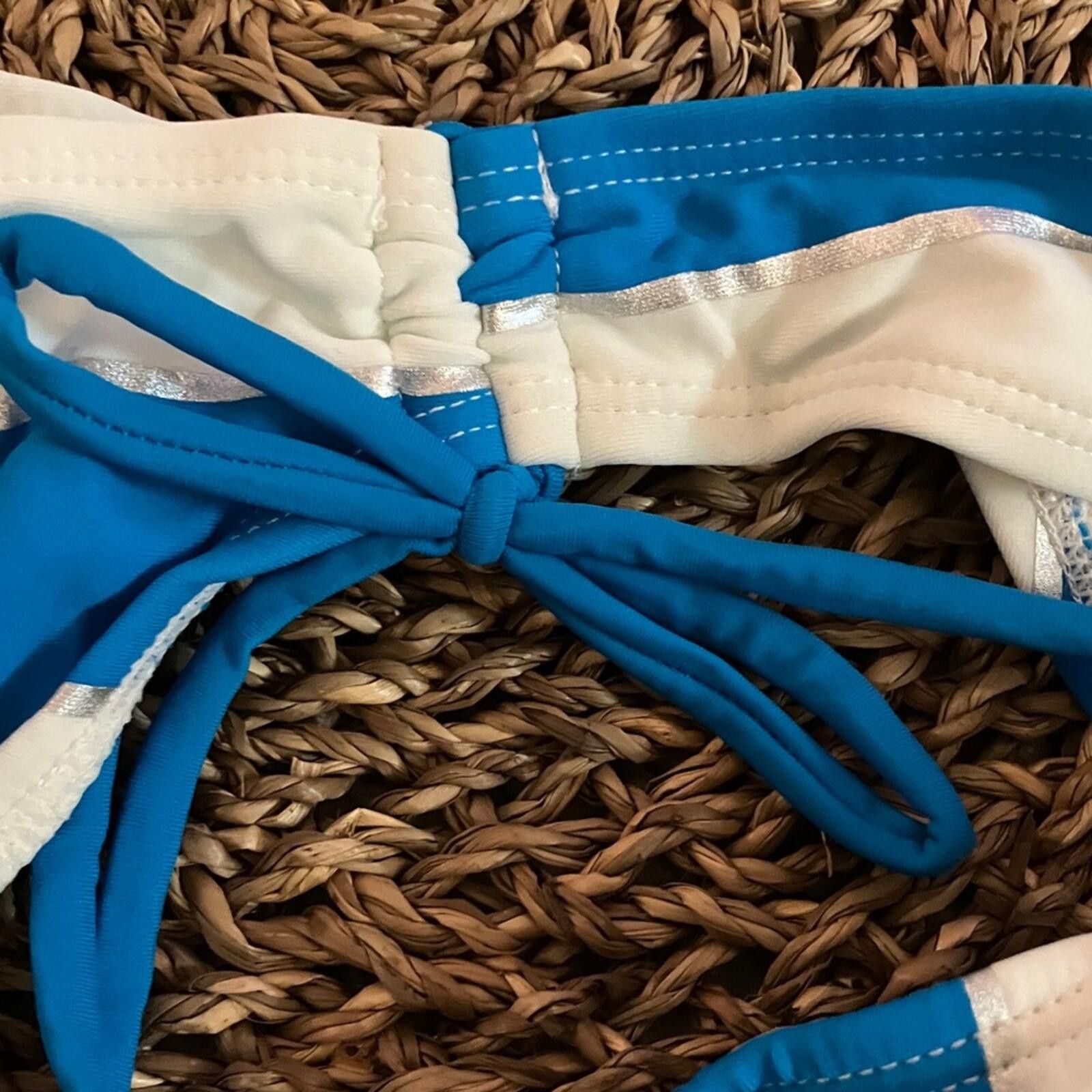 Other NWT Oasis Blue and White Striped Bikini Set Size ONE SIZE - 4 Thumbnail