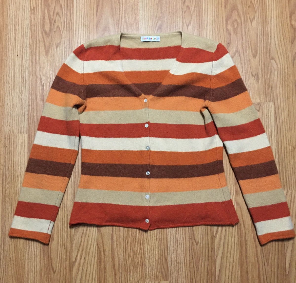 Designer HEARTBREAKER Cashmere Stripped Knit Cardigan Size M Size M / US 6-8 / IT 42-44 - 5 Thumbnail