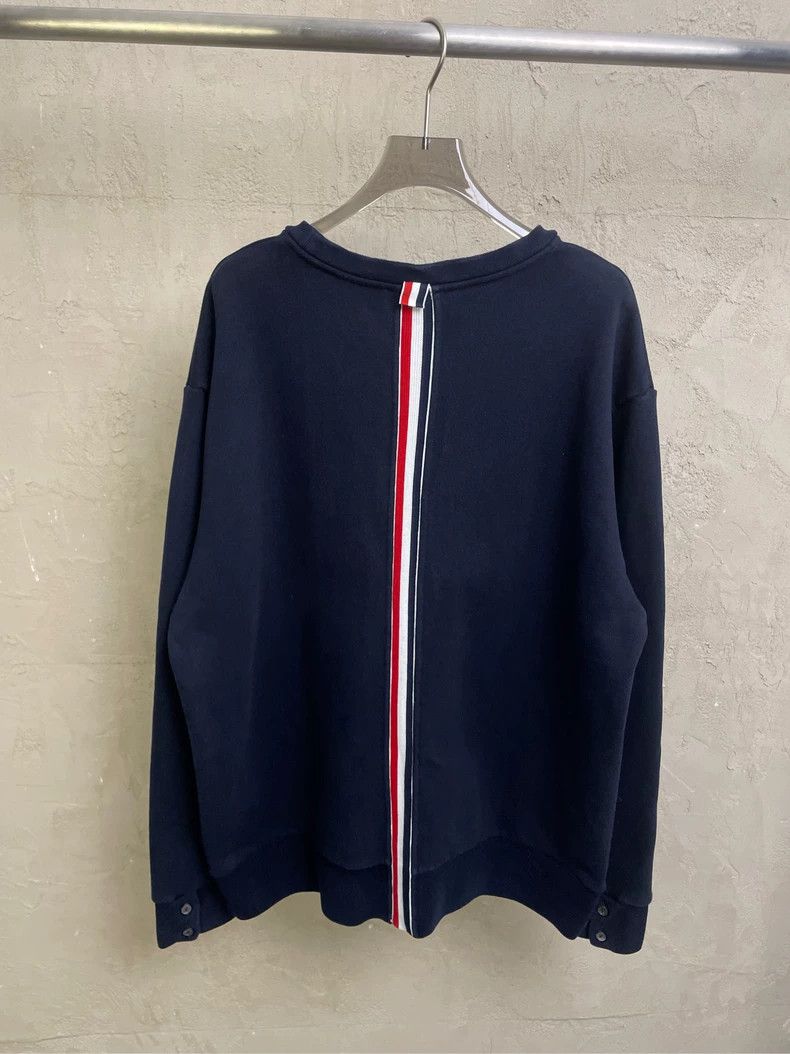 Thom Browne Thom browne Dark blue back colorful stripe round-neck sweat Size US XXL / EU 58 / 5 - 2 Thumbnail