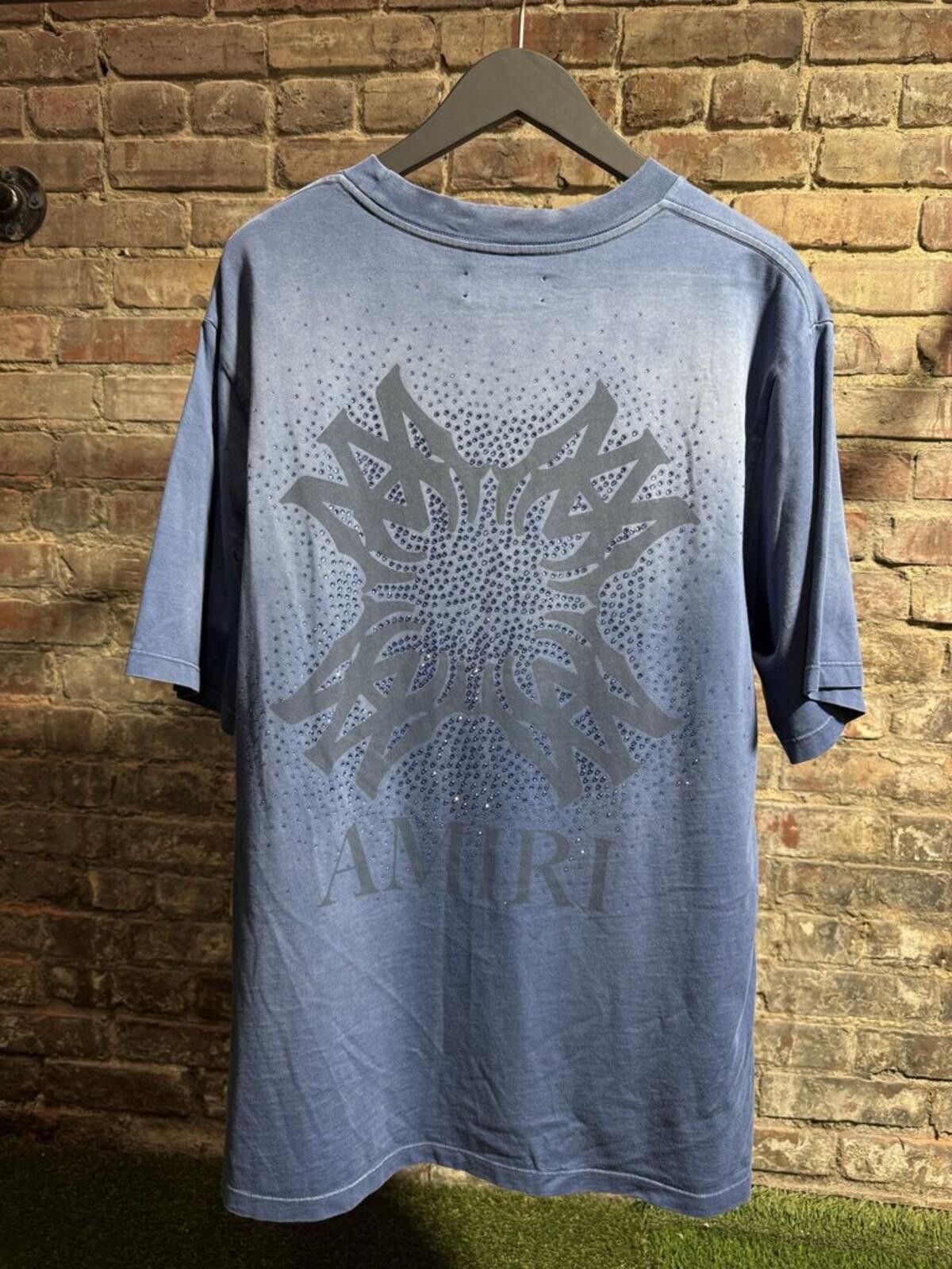 Amiri Amiri Quad Crystal Tee Blue Sz. L Size ONE SIZE - 3 Thumbnail