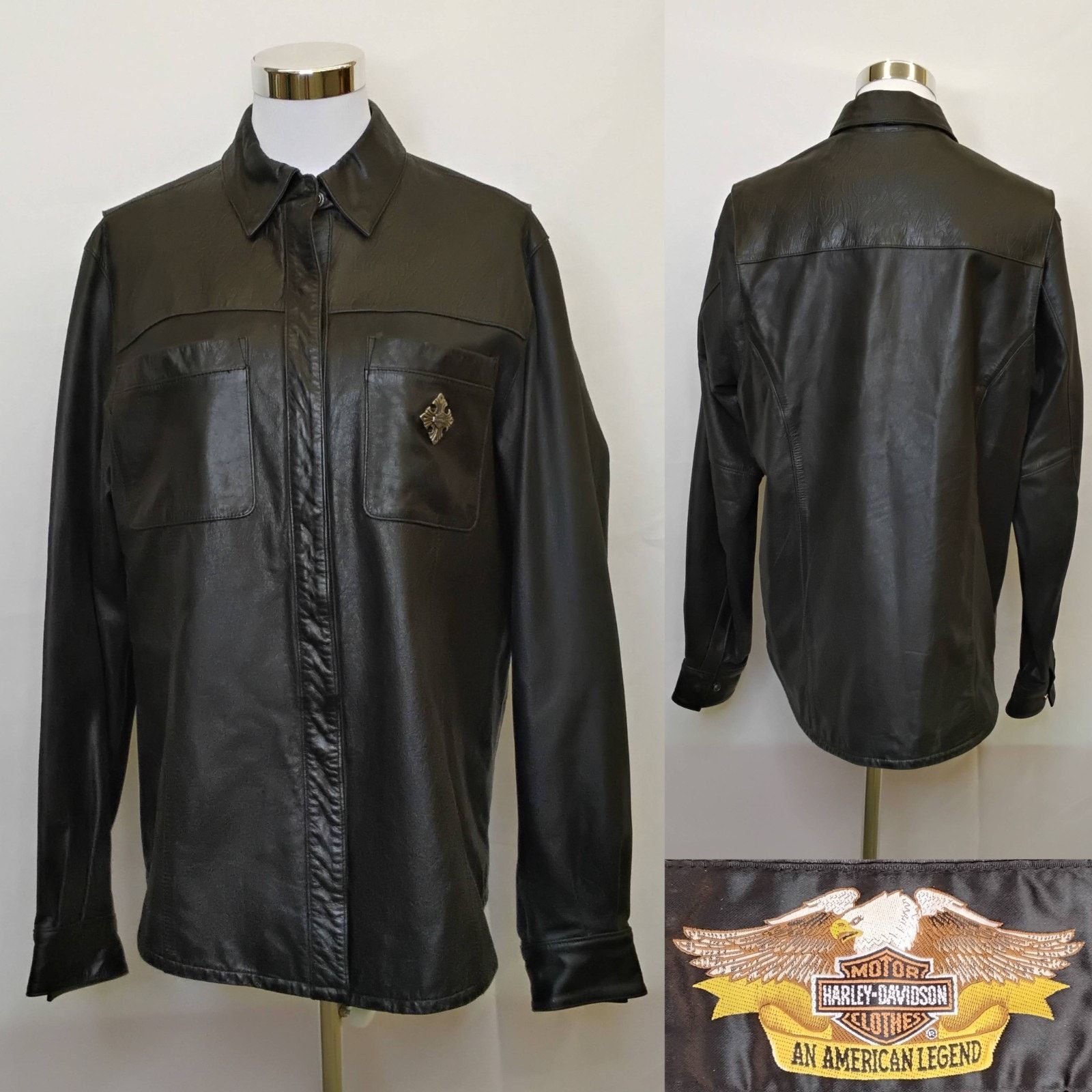 Harley Davidson Harley Davidson Leather Jacket Women's L Black Embossed Size L / US 10 / IT 46 - 1 Thumbnail