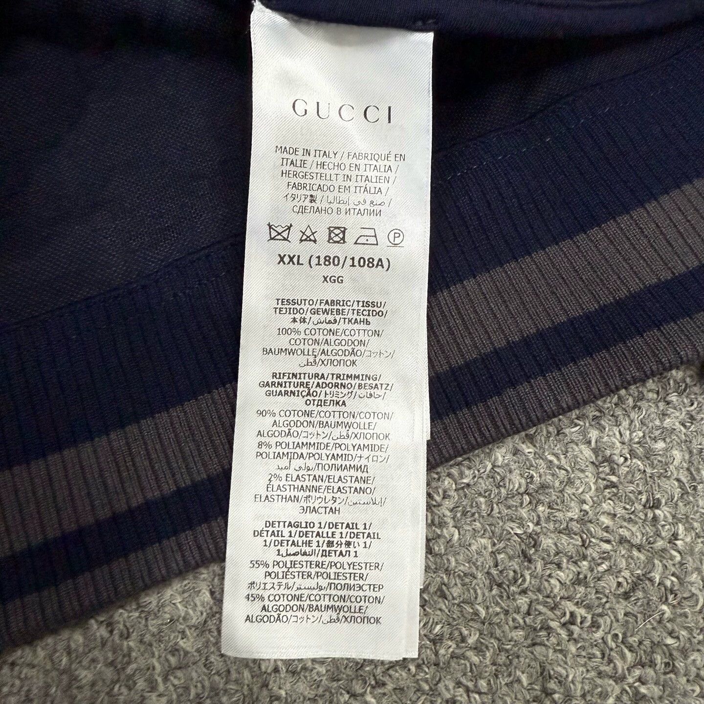 Gucci 24 red green stripe webbing navy monogram jacket XXL