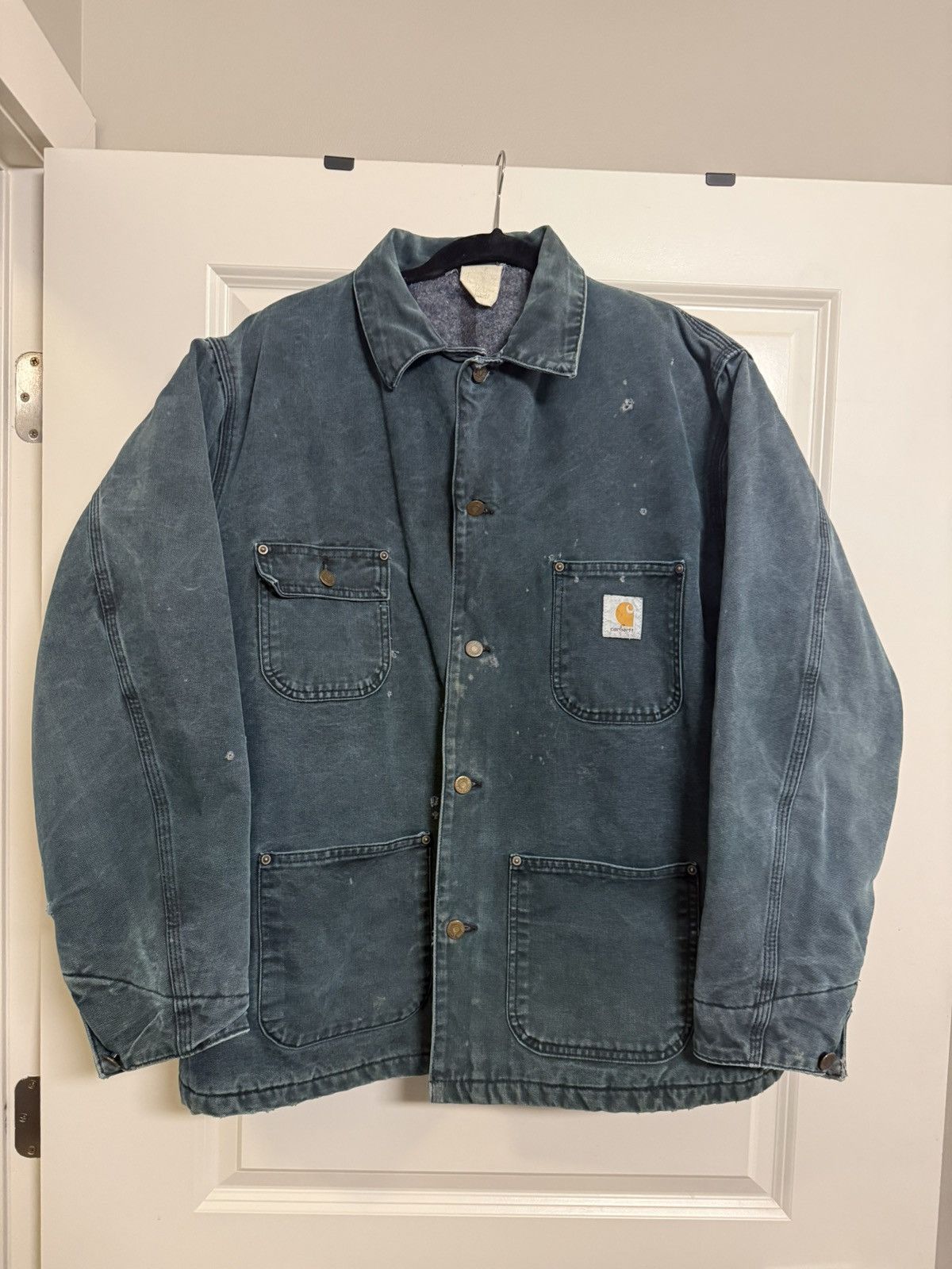 Carhartt Vintage Carhartt Chore Jacket Faded Spruce Green XL Size US XL / EU 56 / 4 - 1 Thumbnail