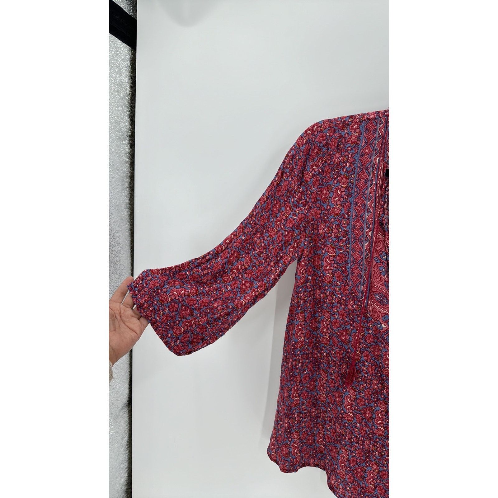 Stetson STETSON WOMENS 3/4 SLEEVE red blue BLOUSE tassels western Size S / US 4 / IT 40 - 5 Thumbnail