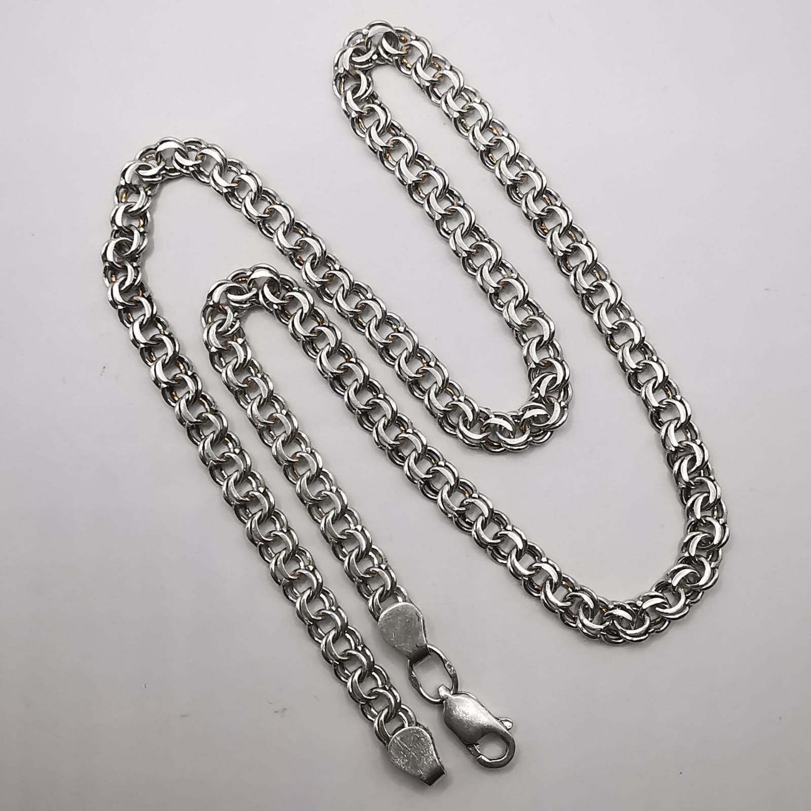 Sterling Silver Vintage Statement Jewelry Chain, 925 Sterling Silver 19,57g Size ONE SIZE - 2 Thumbnail