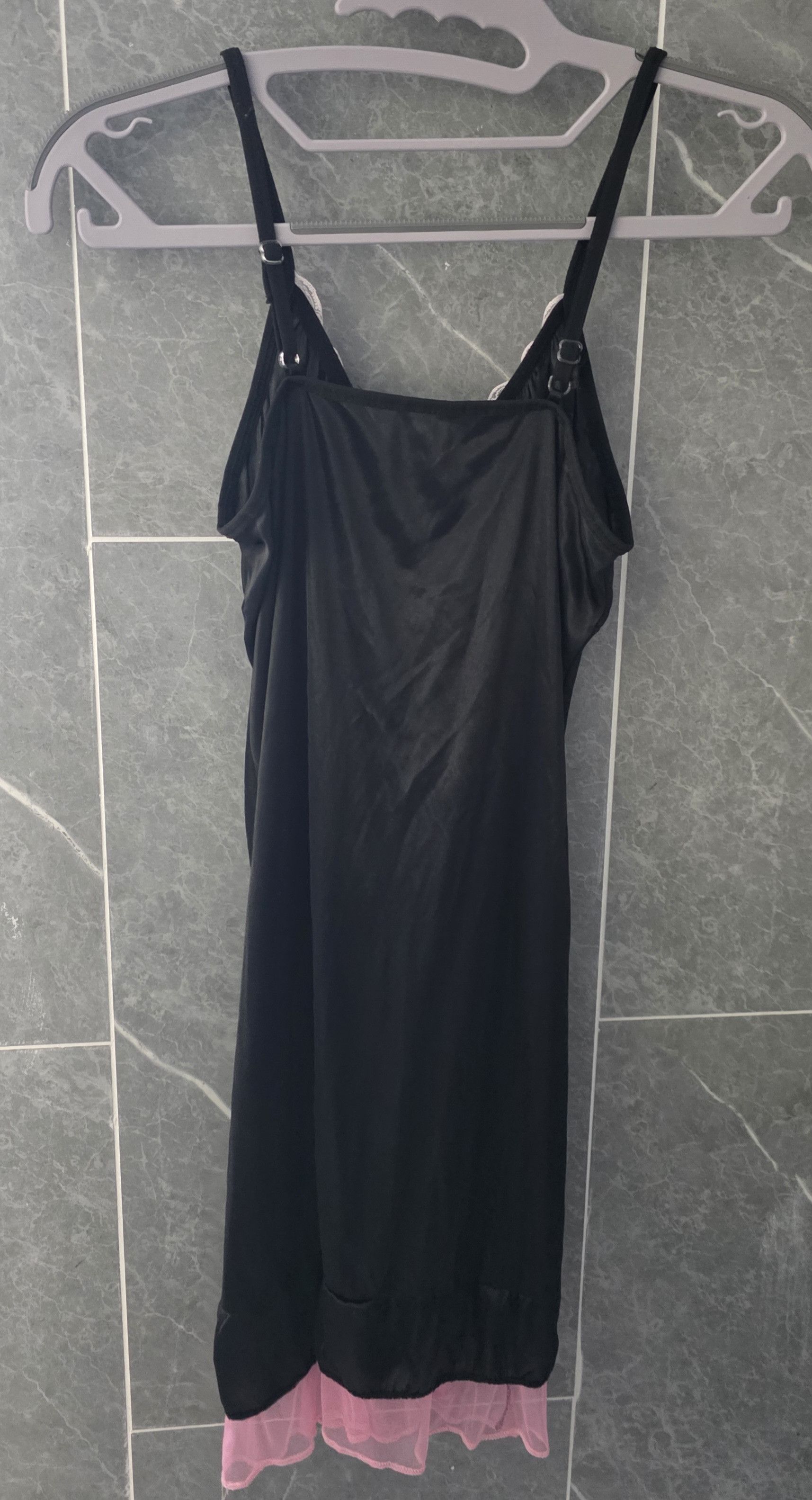 Other NWOT Black Pink Lace Lingerie Nightgown Dress Approx S Size ONE SIZE - 2 Thumbnail