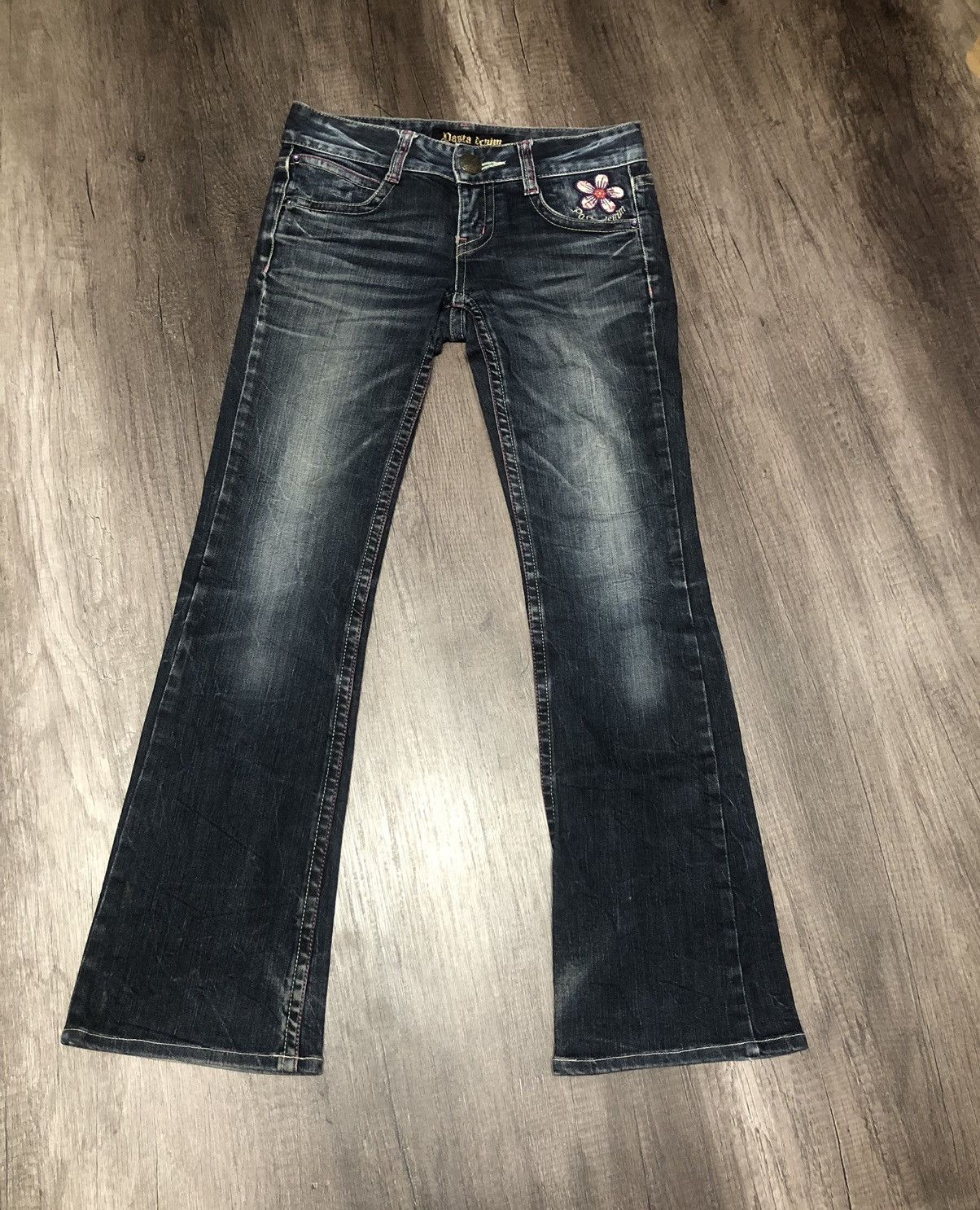 Japanese Brand Pasta Denim Jeans Flower Patch Size 29" - 7 Thumbnail