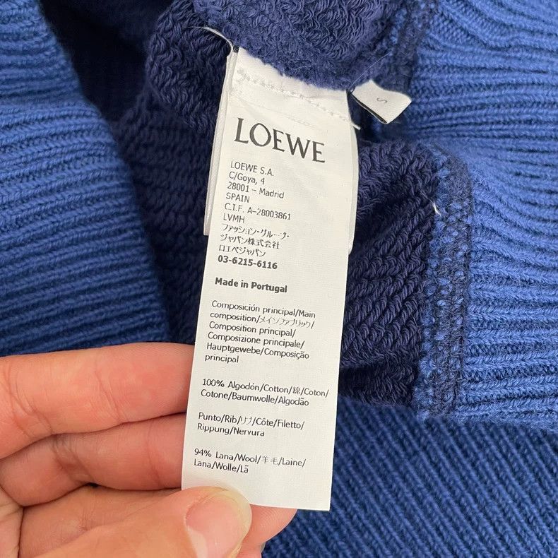 Loewe Loewe Navy Sweatshirt with Yellow Logo Size US S / EU 44-46 / 1 - 8 Thumbnail