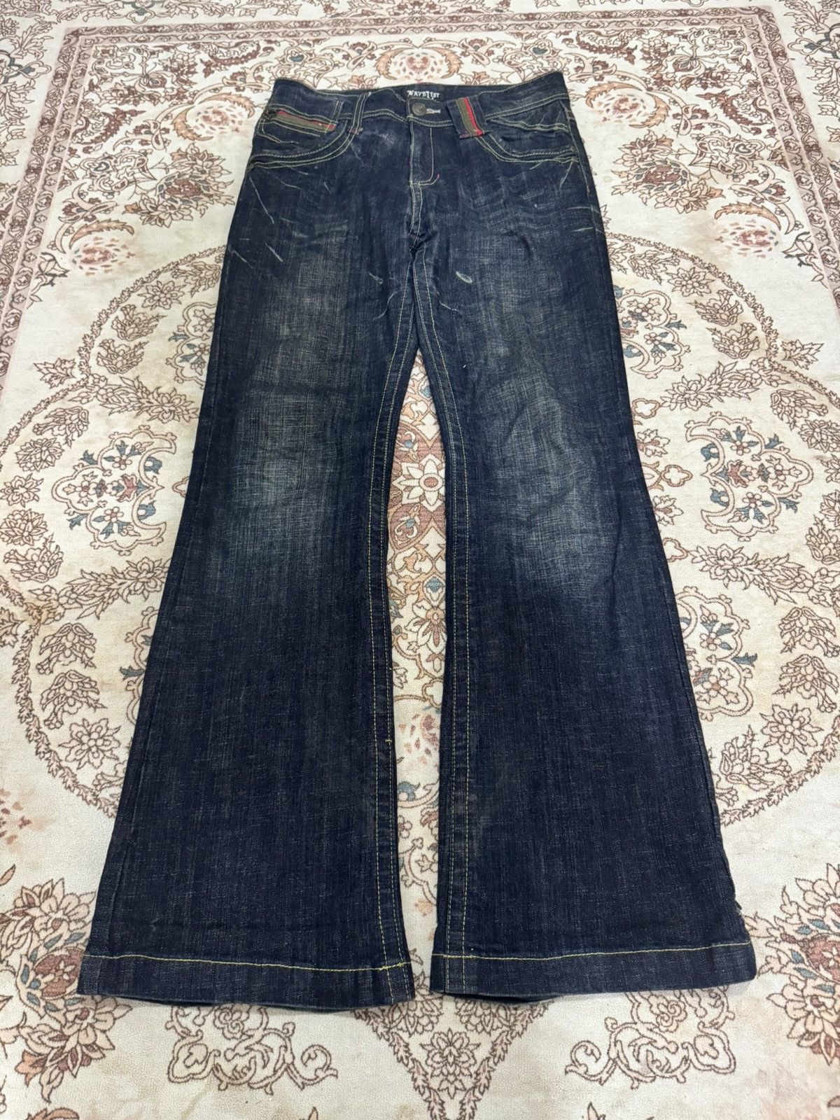 If Six Was Nine × Japanese Brand × Vintage Vintage Wavelist Flare Bootcut Jeans Size US 31 - 1 Thumbnail