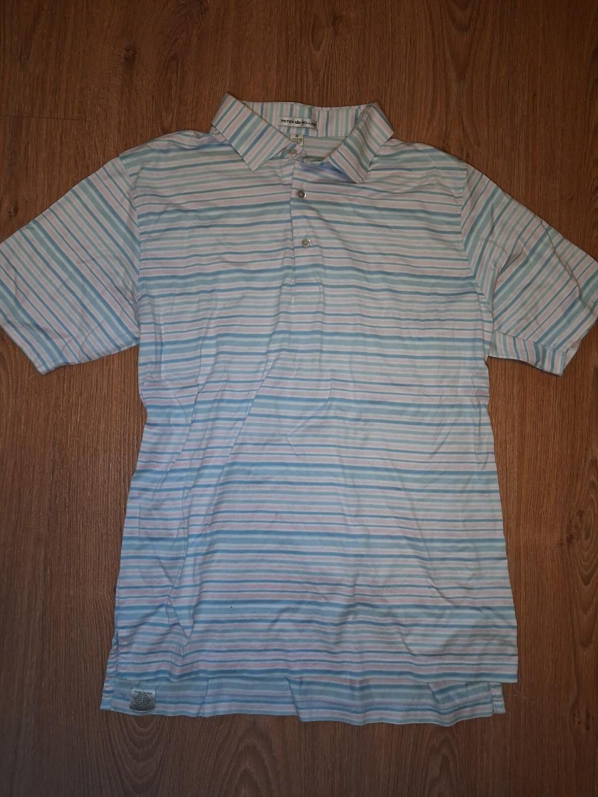 Peter Millar Peter Millar Golf Polo Mens Medium White Multicolor Striped Size US M / EU 48-50 / 2 - 1 Thumbnail