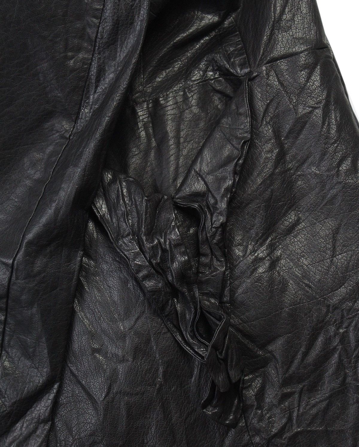 Marni SS2009 MARNI BLACK CRINKLED LEATHER COAT Size S / US 4 / IT 40 - 8 Thumbnail