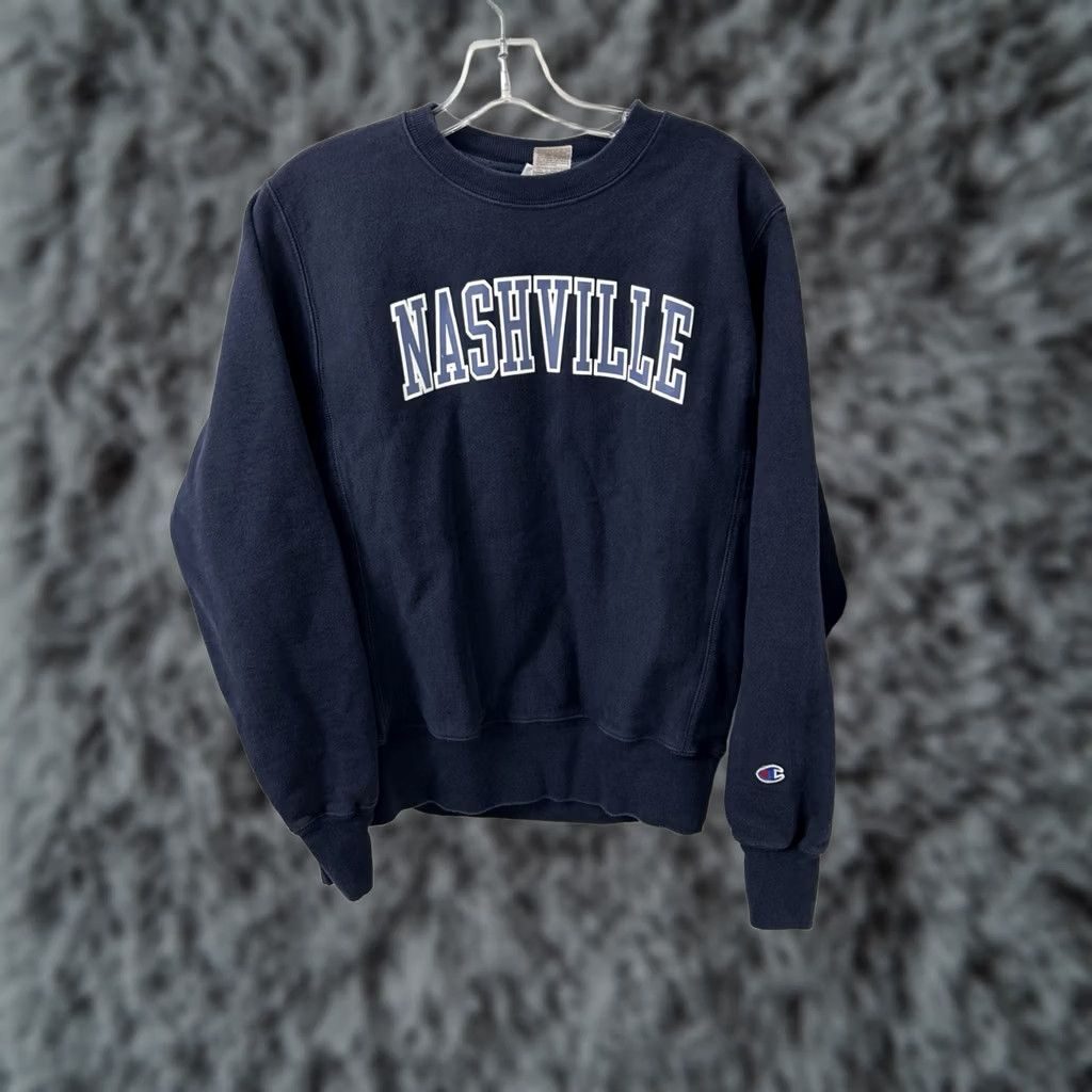 Champion Champion Shirt Mens S Reverse Weave Nashville Sweatshirt Navy Pullover Crewneck Size US S / EU 44-46 / 1 - 1 Thumbnail