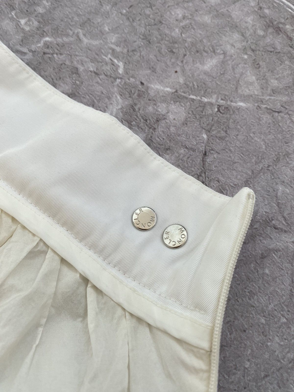 Moncler Nylon Chiffon Layered Ruffled Midi Skirt White