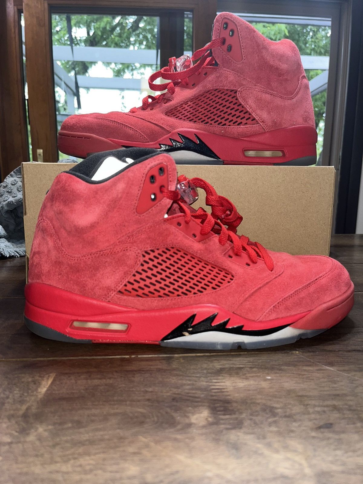 Jordan Brand × Nike Jordan 5 red suede Size US 12 / EU 45 - 1 Thumbnail