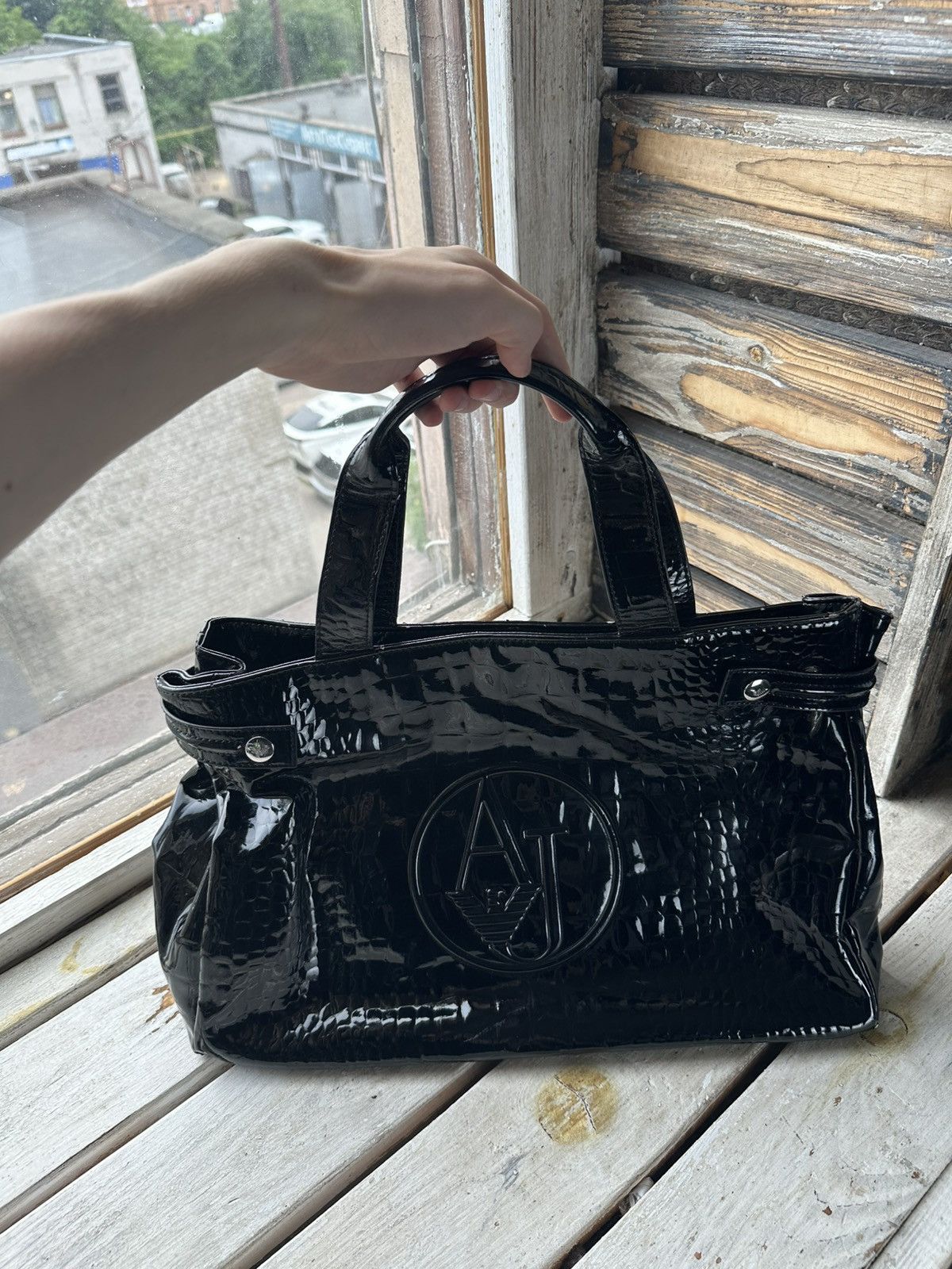 Armani 🚨ARMANI JEANS TOTE BAG VINTAGE BLACK LOGO Size ONE SIZE - 1 Thumbnail