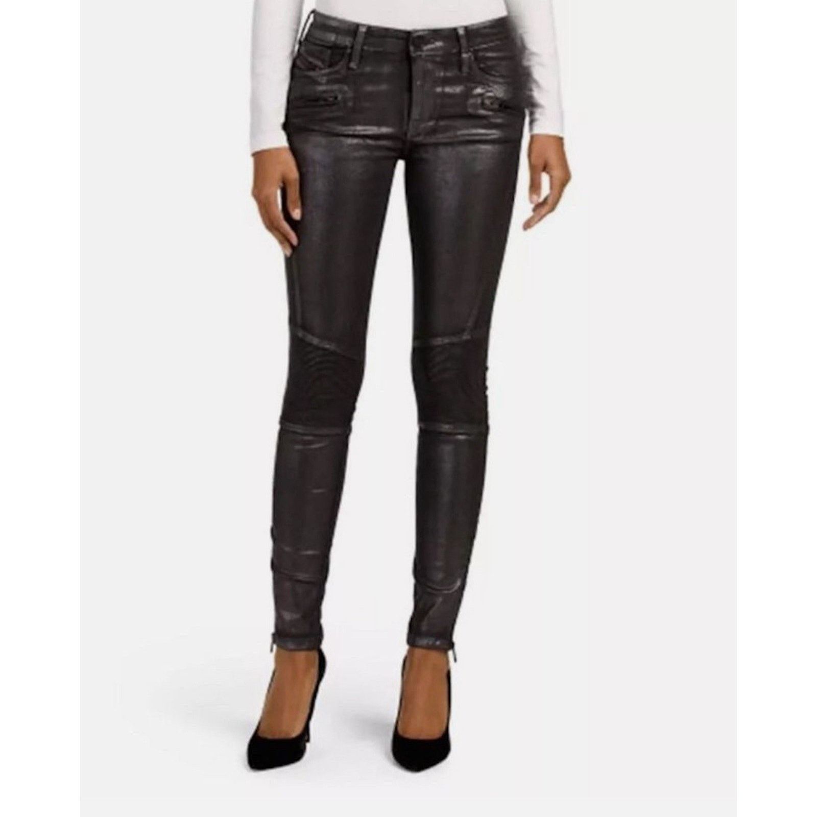 Diesel Diesel Jeans Biker Style Stretch Super Slim-Skinny Black Y2k Size 29" - 3 Thumbnail