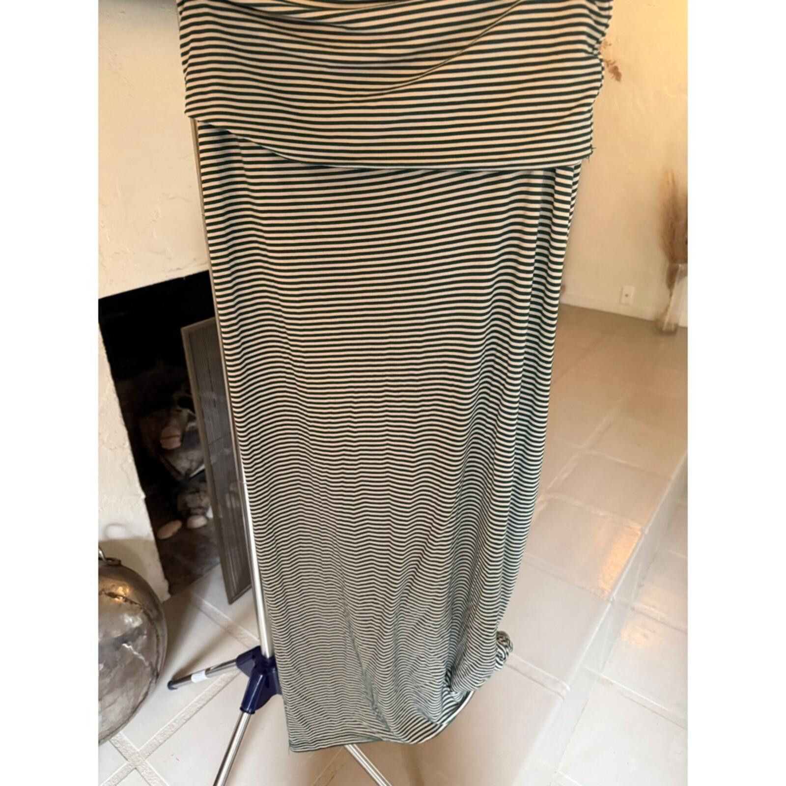 KAVU KAVU Womens Green White Striped Fold Over Maxi Skirt XS Size 26" / US 2 / IT 38 - 7 Thumbnail