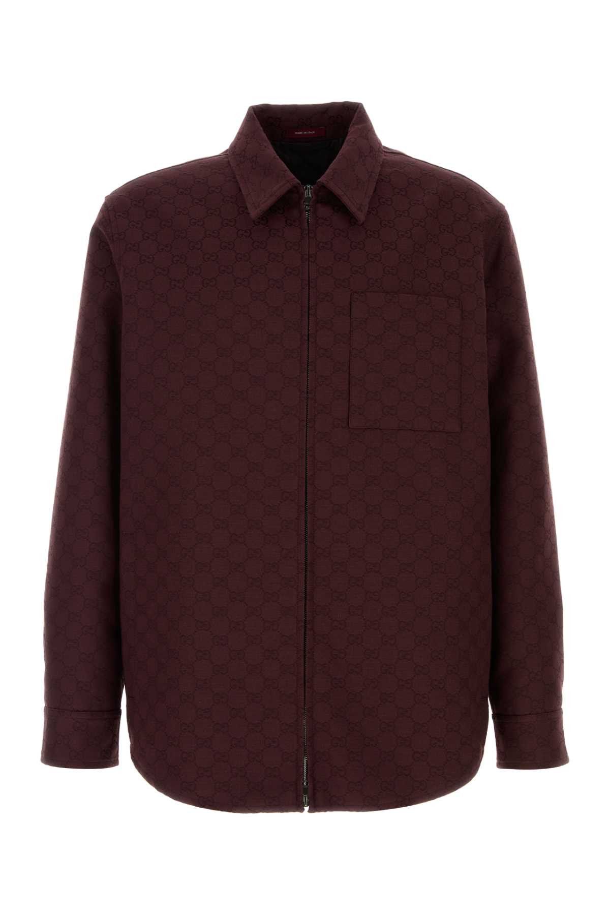 Burgundy Gg Fabric Jacket