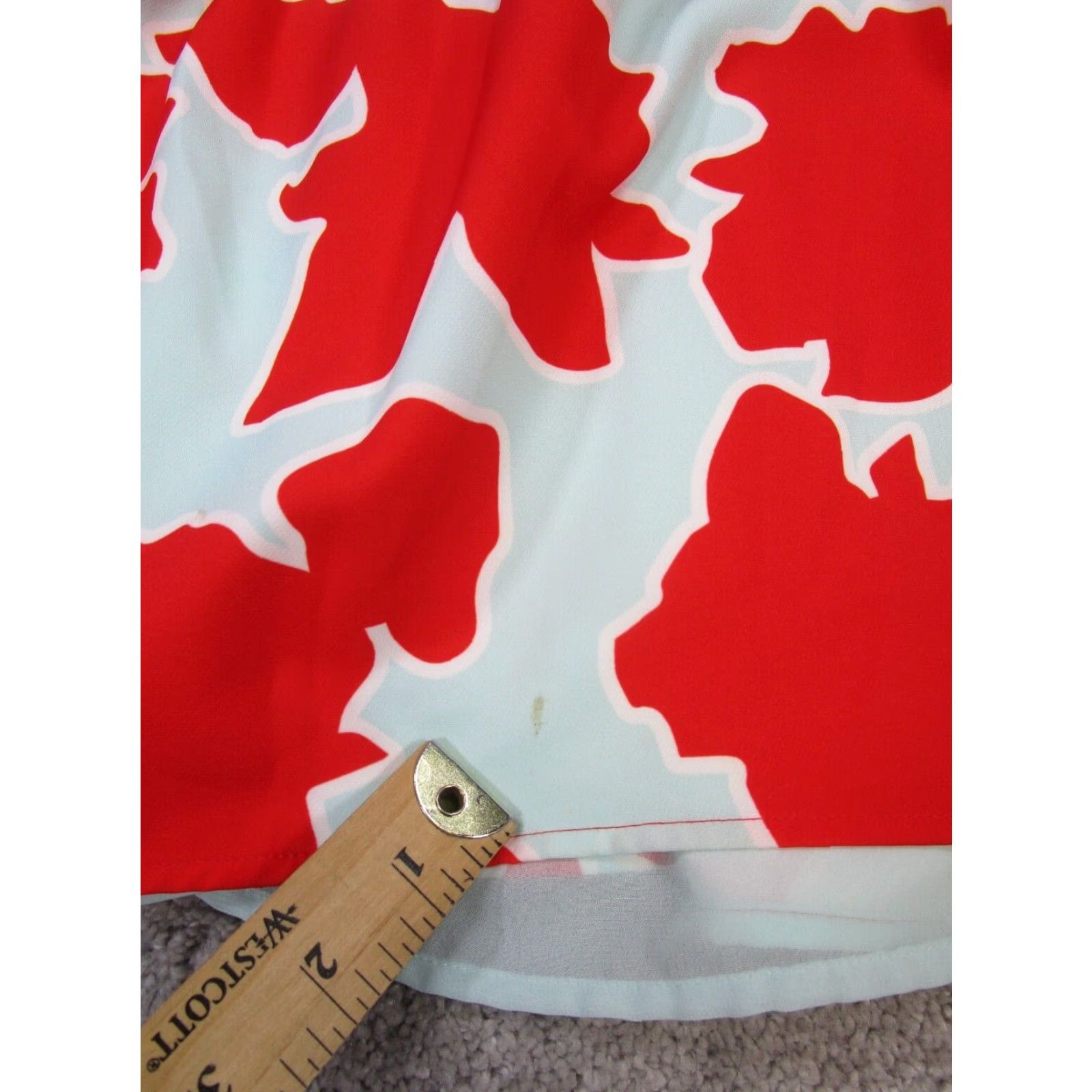 Vintage Crosby Dress Womens XS Red Blouson Knnee Length Floral Round Neck Sleeveless Button Polyester Dress Length Knee Length Business Casual Travel Size XS / US 0-2 / IT 36-38 - 5 Thumbnail
