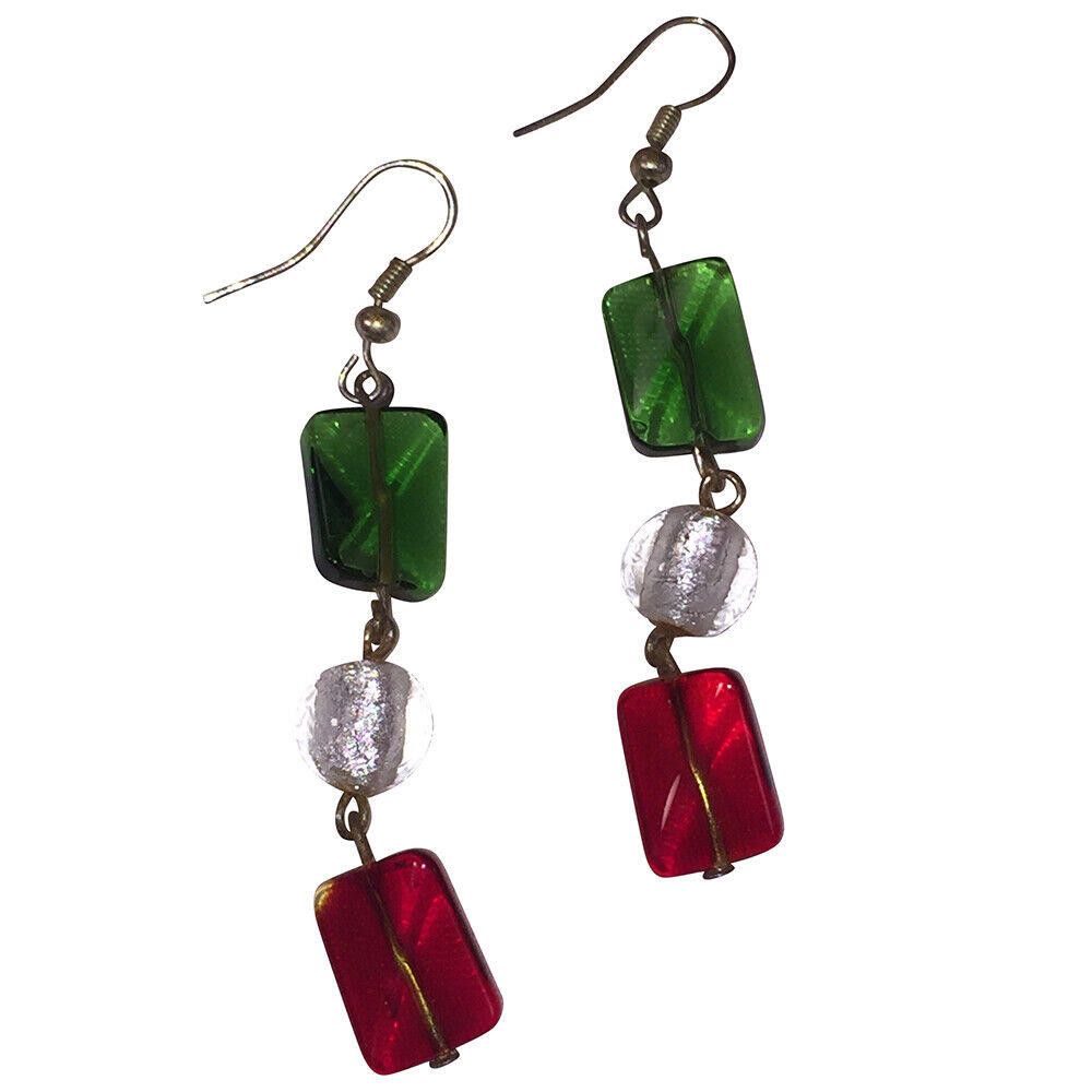 Designer Venetian Reworked Glass Bead Drop Earrings Size ONE SIZE - 2 Thumbnail