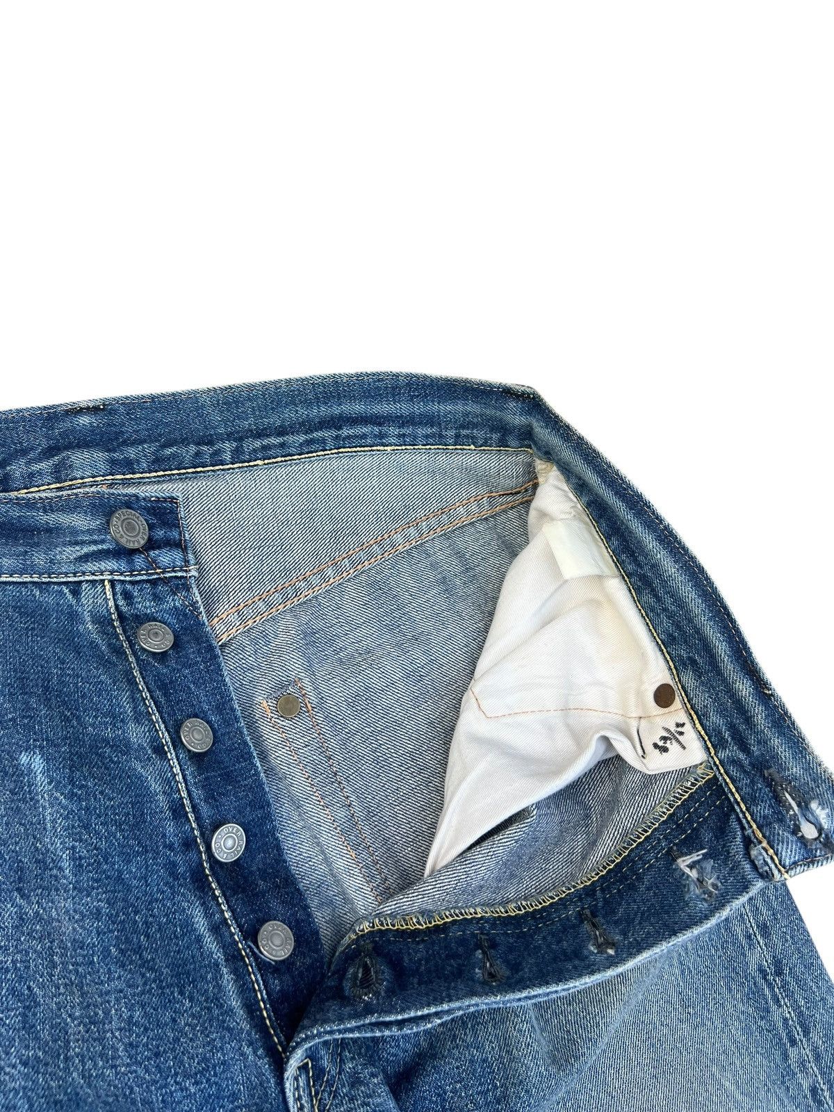 Full Count & Co. Vintage OVER RAIL & Co Japan Dirty Mud Denim Selvedge Jeans Size US 31 - 5 Thumbnail