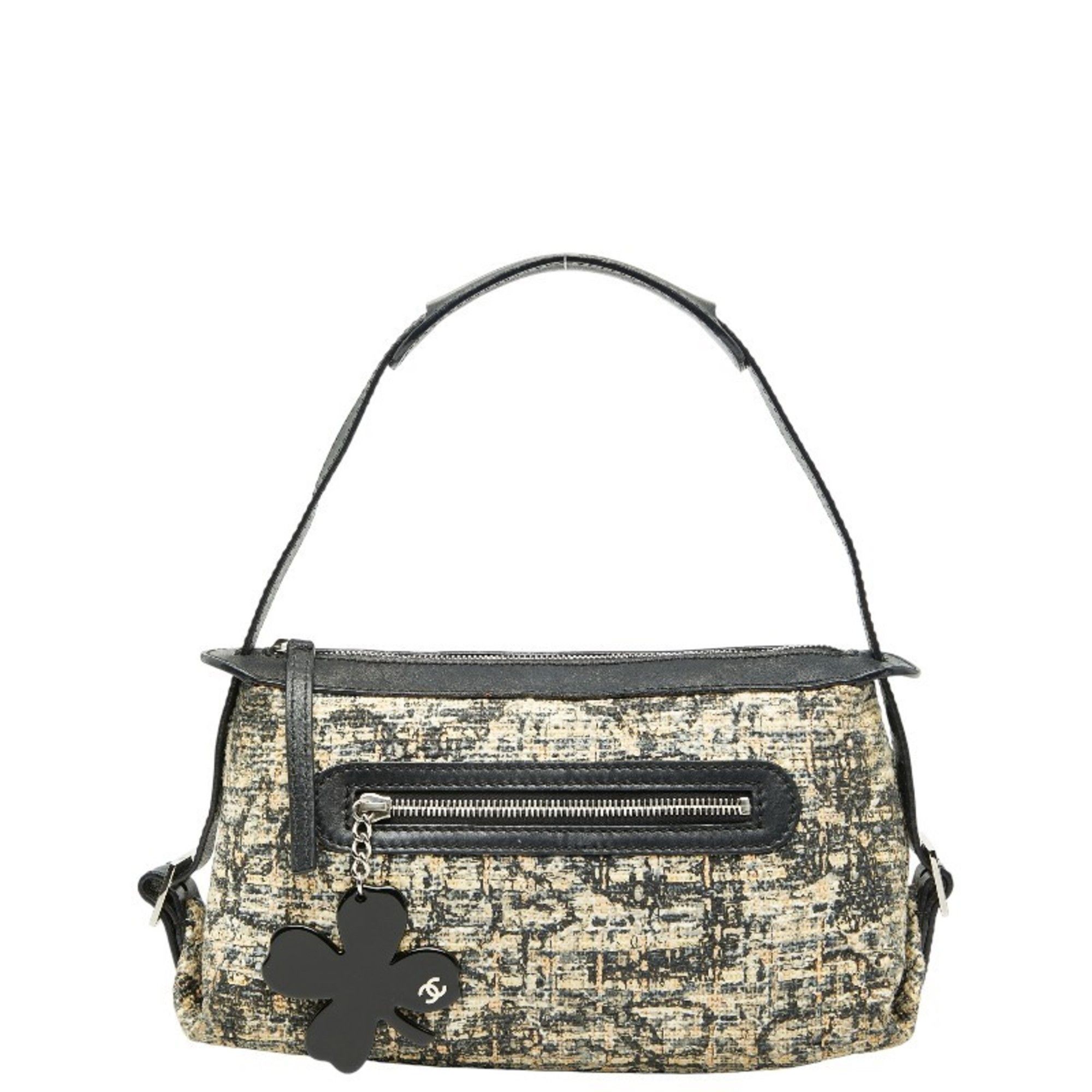 Chanel CHANEL Icon Print Clover One-Shoulder Bag Handbag in Beige and Black Tweed Leather for Women Size ONE SIZE - 1 Thumbnail