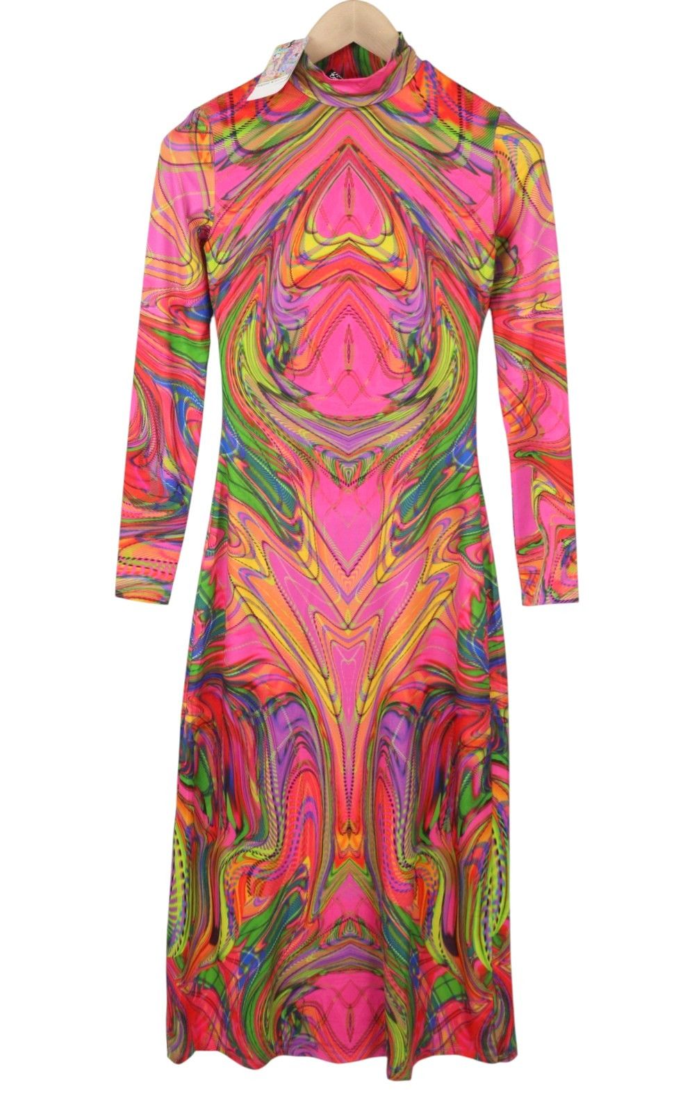 Desigual HEATHER XS Multicolor Print Midi Dress 89028 Size XS / US 0-2 / IT 36-38 - 4 Thumbnail