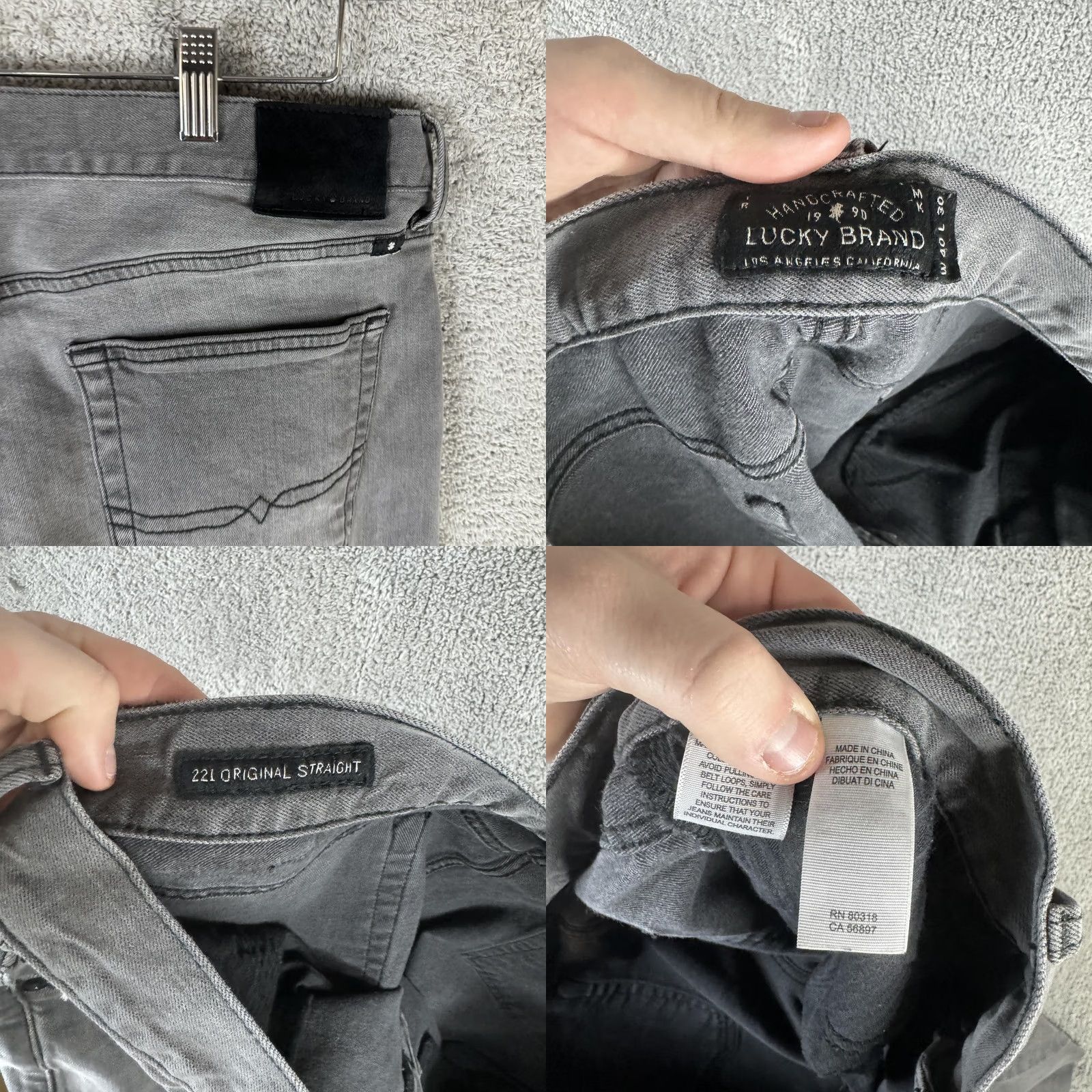 Lucky Brand Lucky Brand Jeans Mens 40x32 Gray 221 Original Straight Denim Casual Pants Jeans Size US 40 / EU 56 - 10 Thumbnail